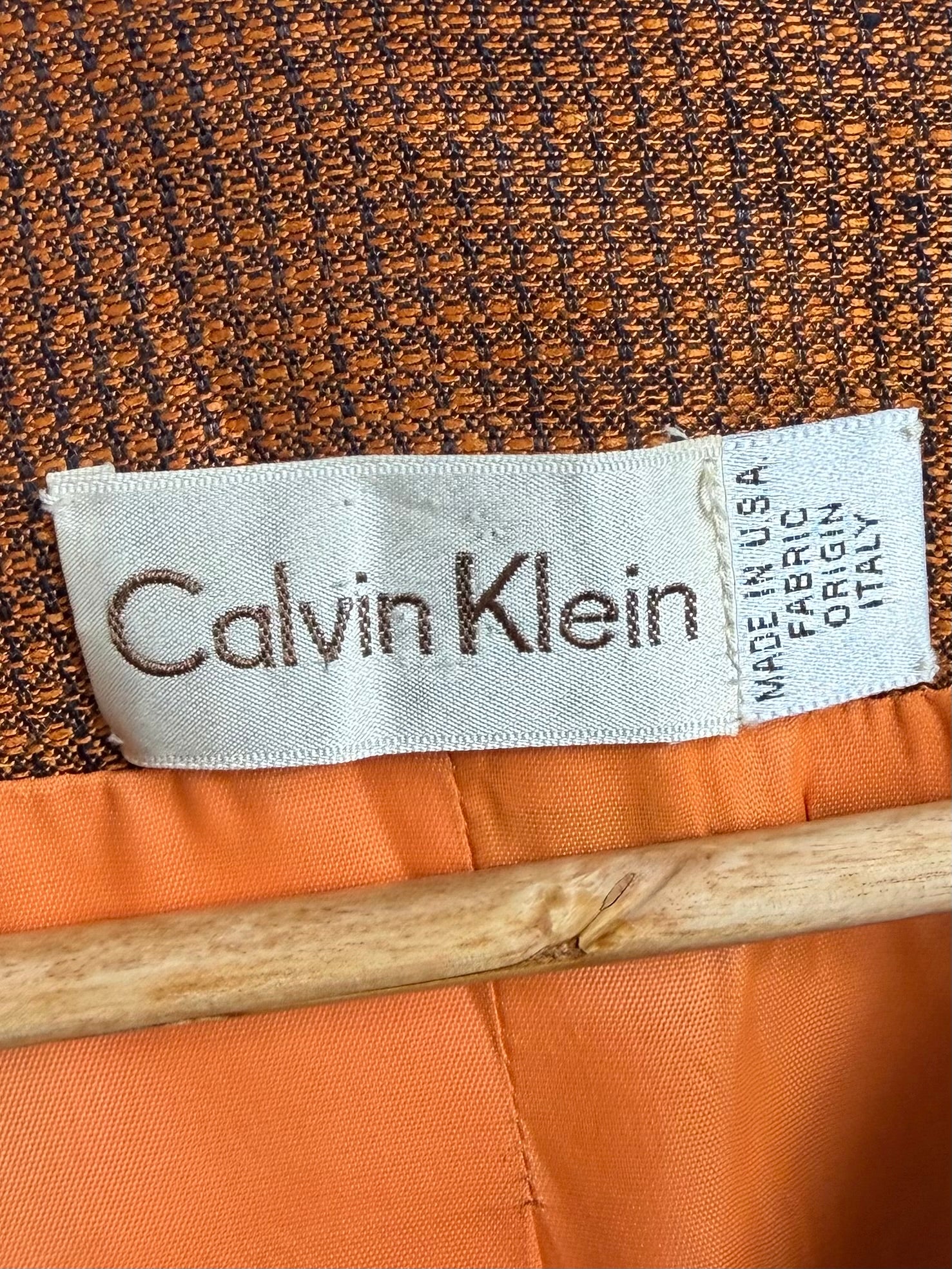 Late 80's/ Early 90's CALVIN KLEIN Collarless Blazer