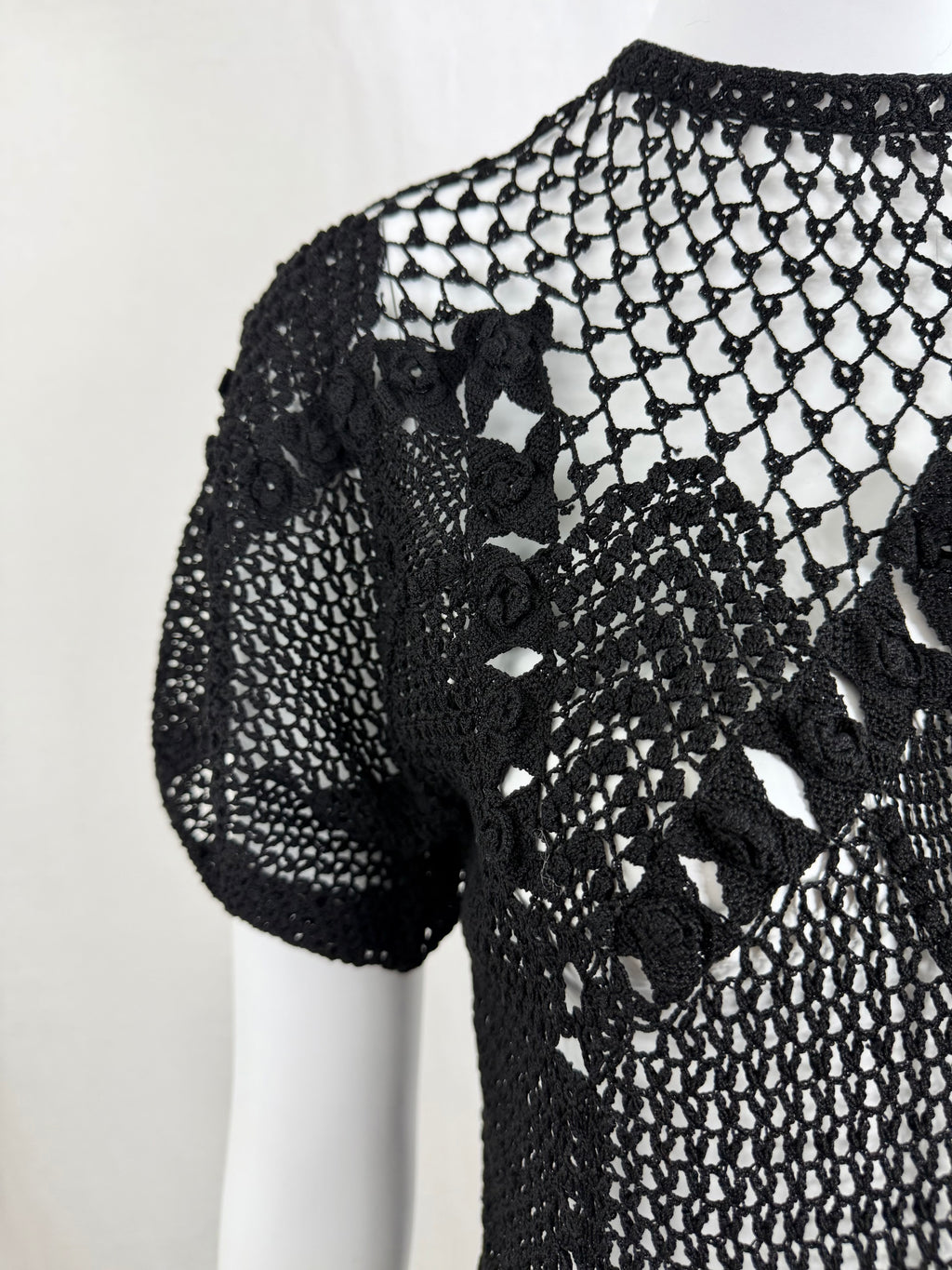 Sheer Black Crochet Lace Dress