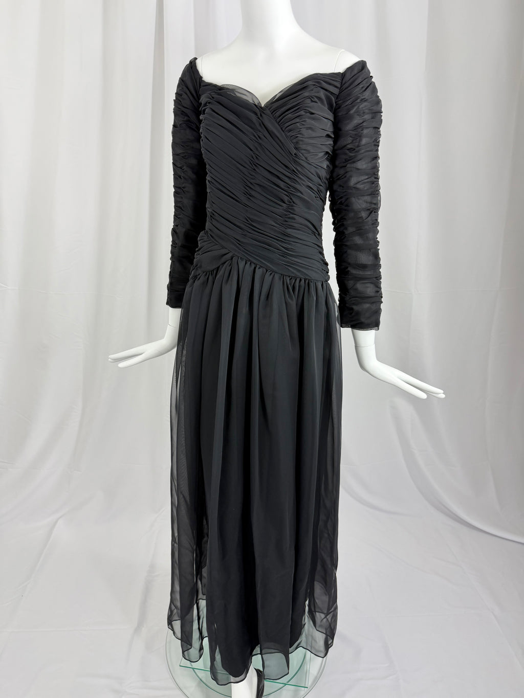 80's VICTOR COSTA Ruched Dress