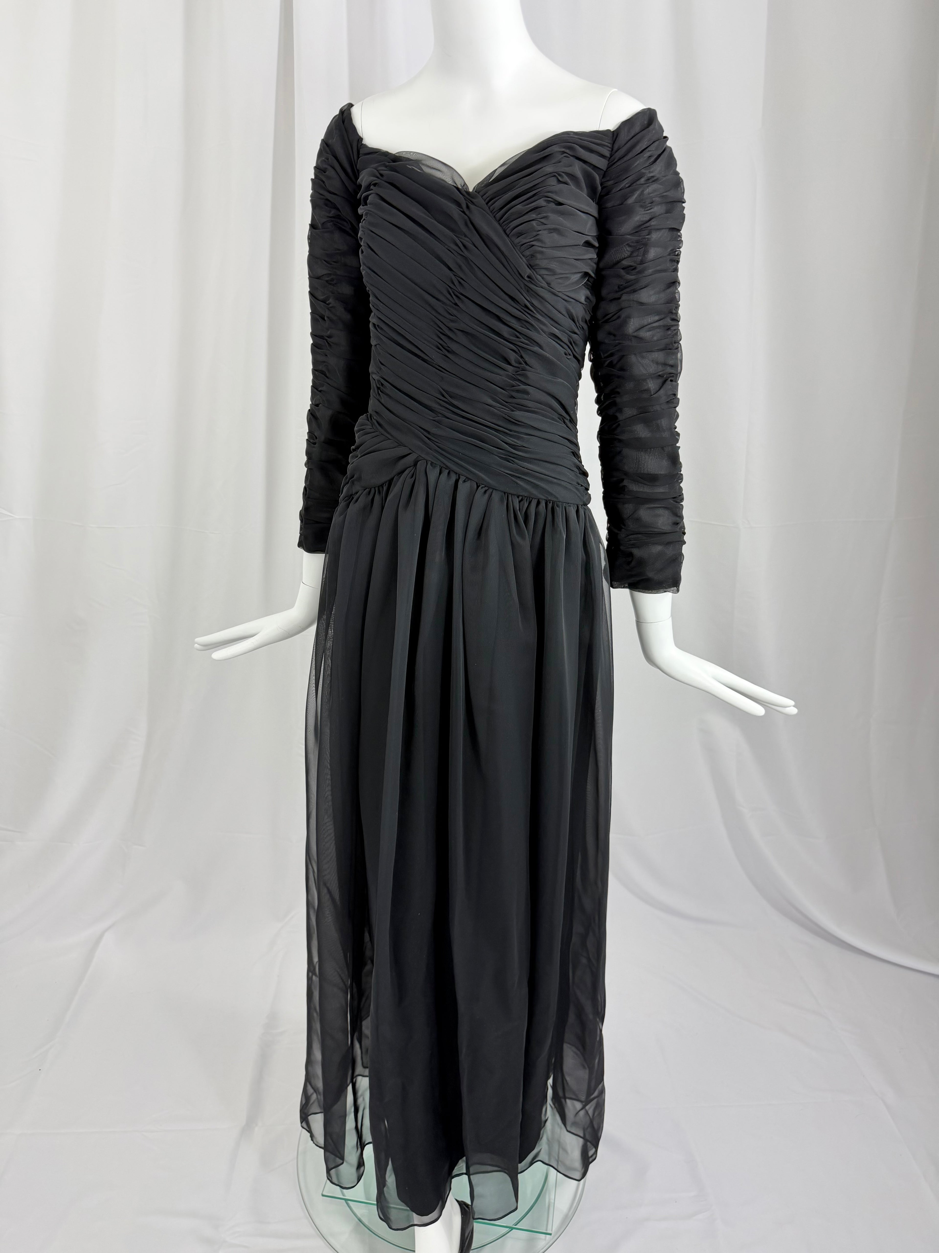 80's VICTOR COSTA Ruched Dress