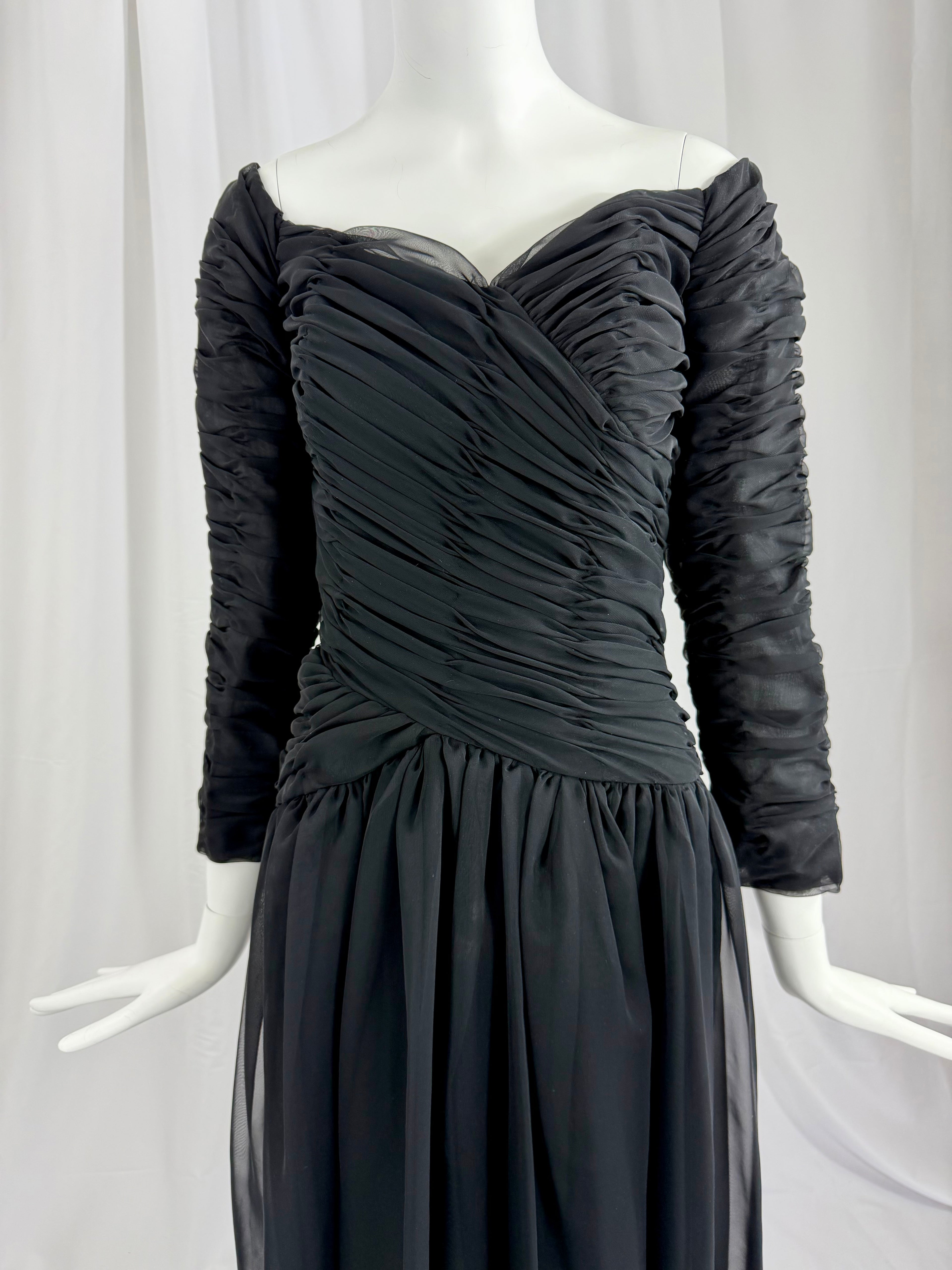 80's VICTOR COSTA Ruched Dress