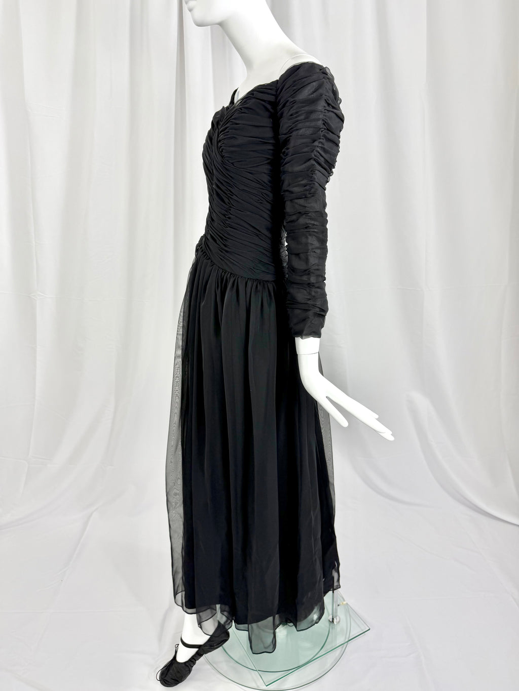 80's VICTOR COSTA Ruched Dress