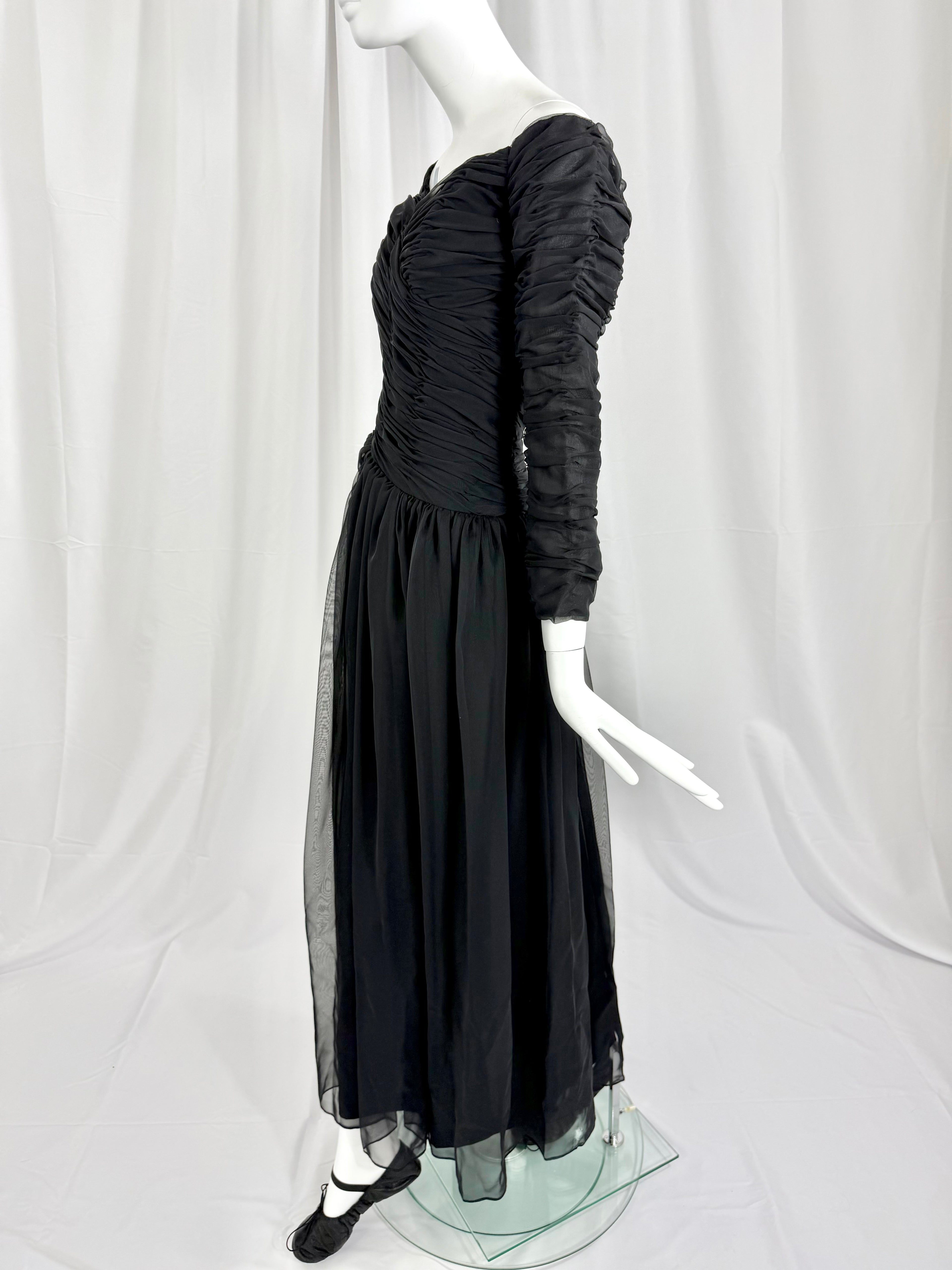 80's VICTOR COSTA Ruched Dress