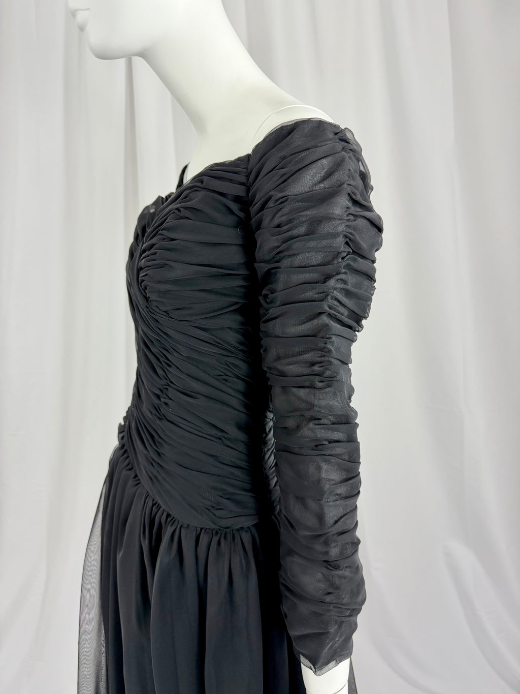 80's VICTOR COSTA Ruched Dress