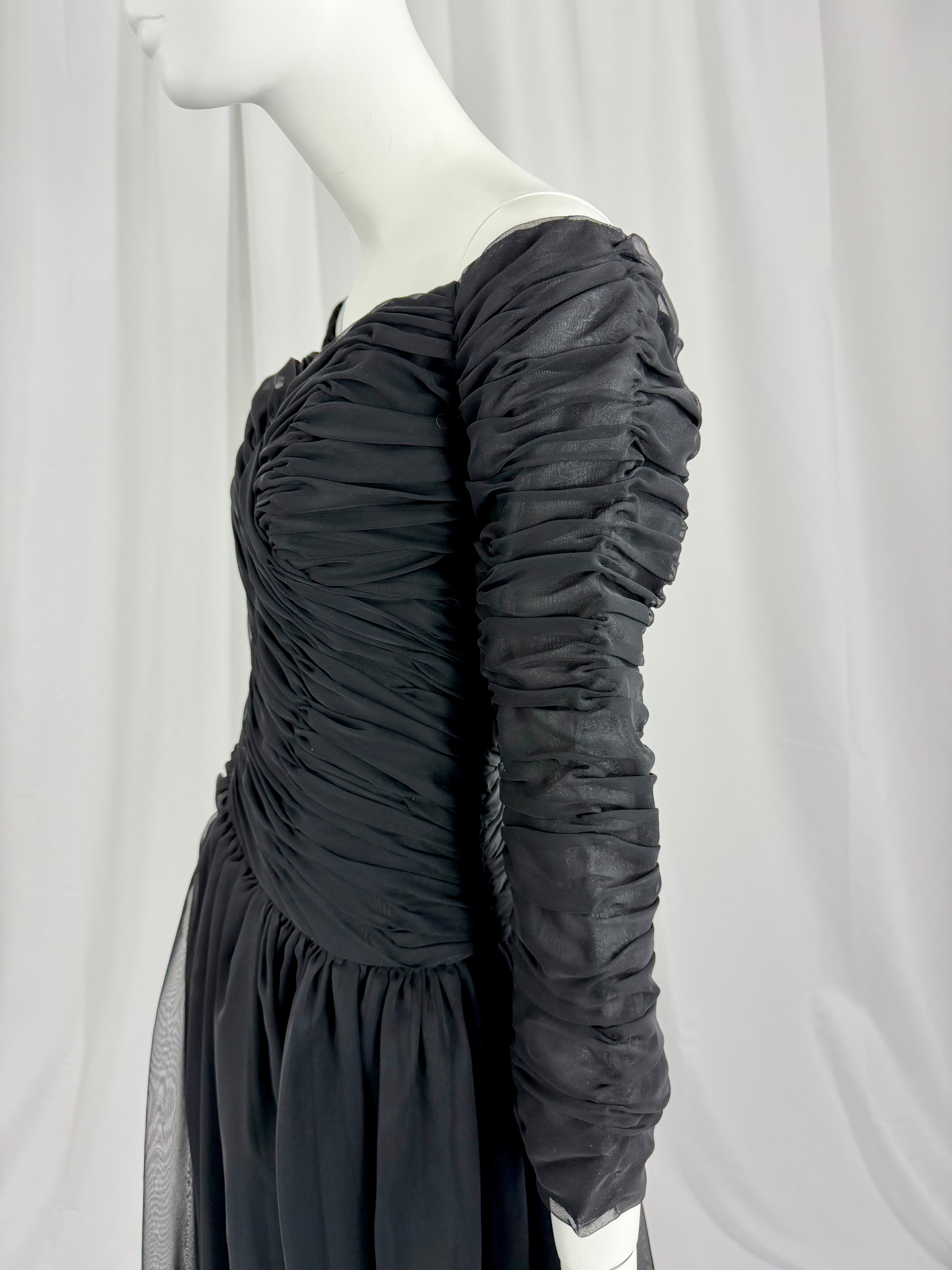 80's VICTOR COSTA Ruched Dress