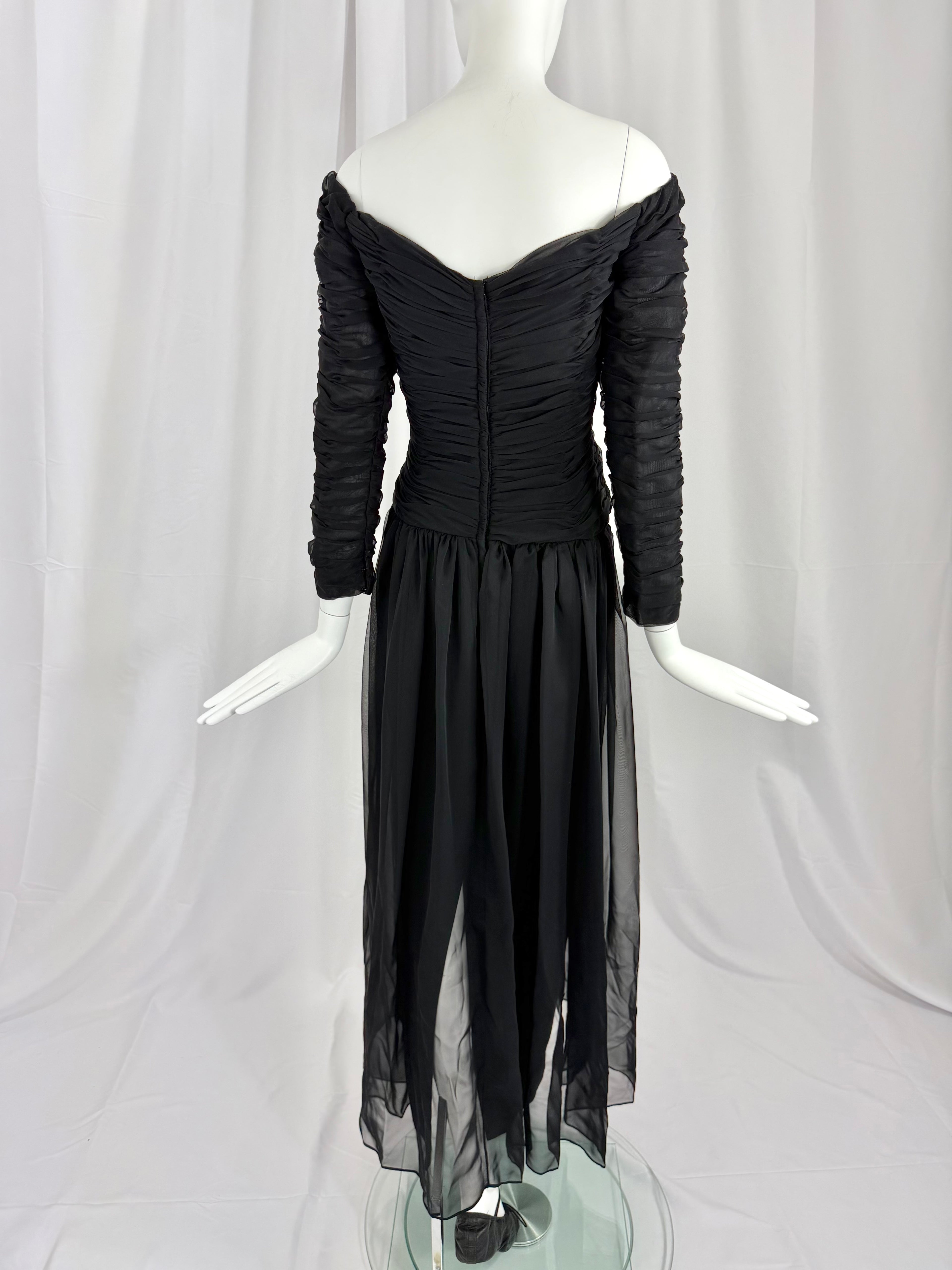 80's VICTOR COSTA Ruched Dress