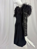 80's VALENTINO Ostrich Feather Cocktail Dress