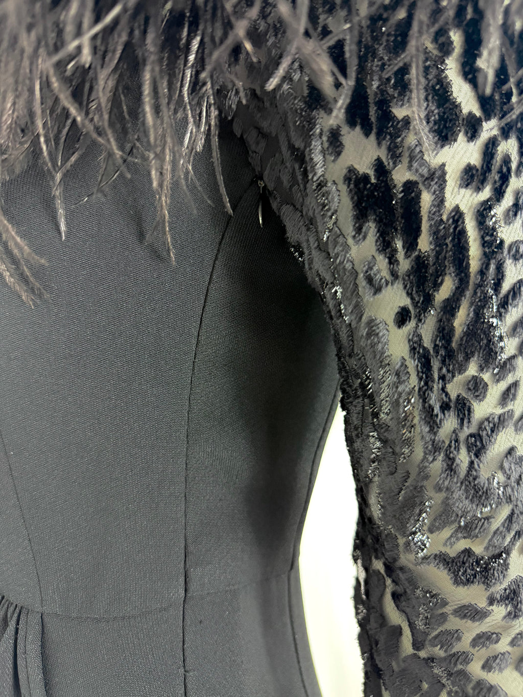 80's VALENTINO Ostrich Feather Cocktail Dress