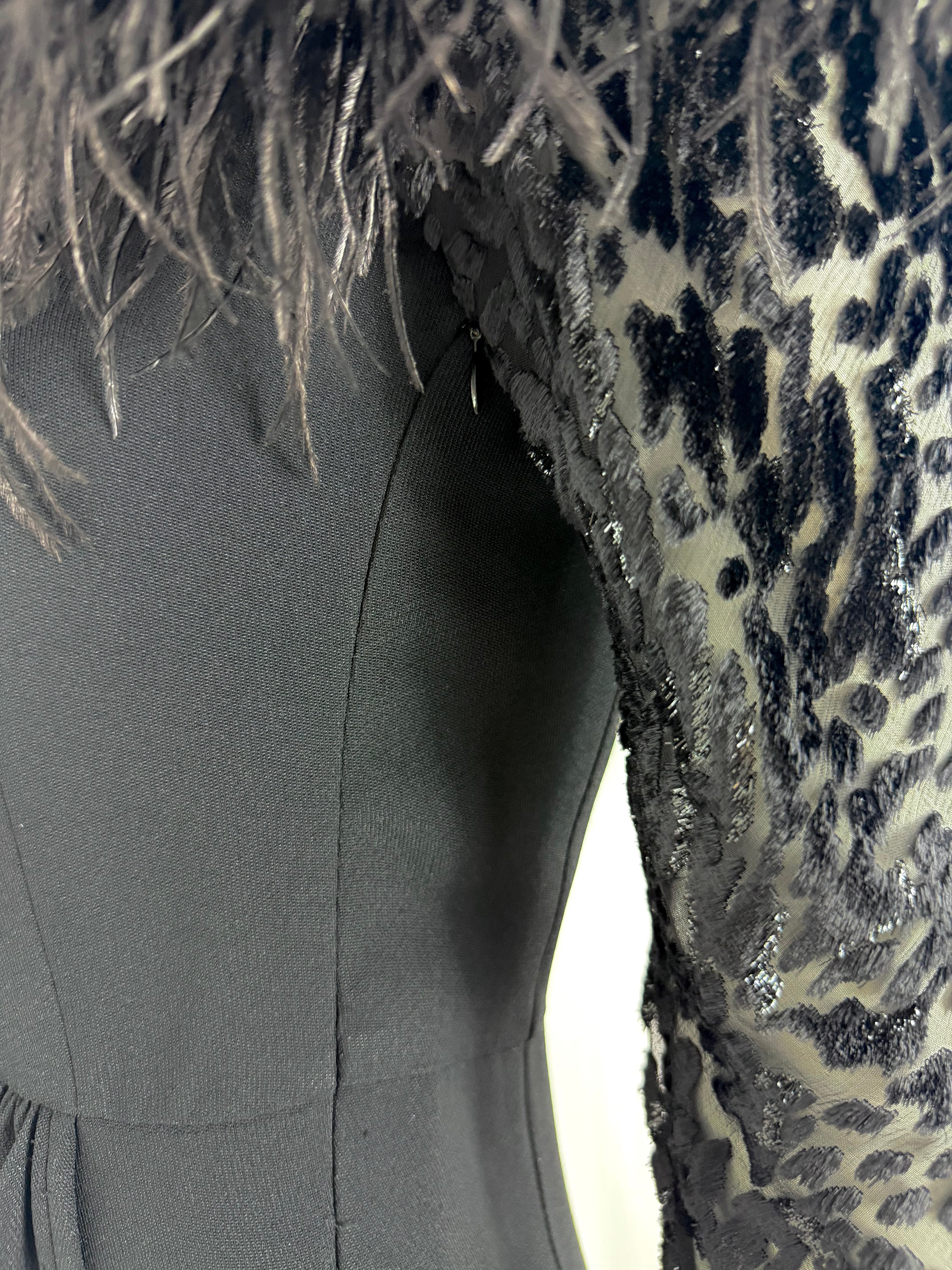 80's VALENTINO Ostrich Feather Cocktail Dress