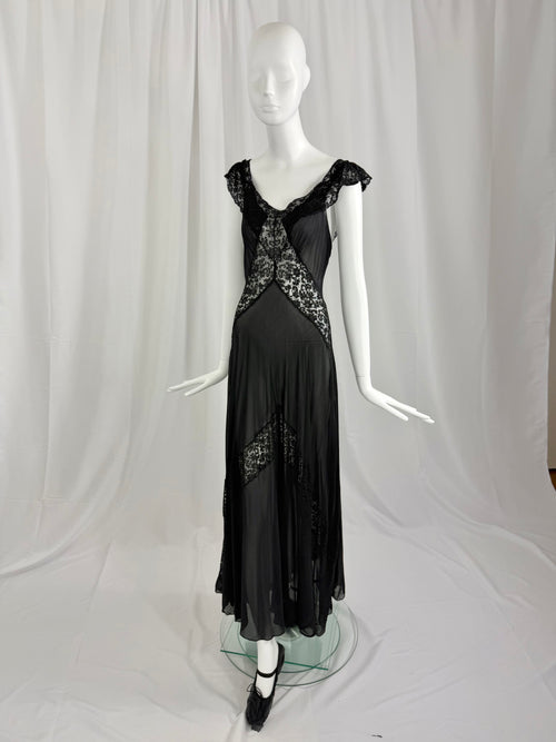 1940's Bias Cut Silk Slip Dress