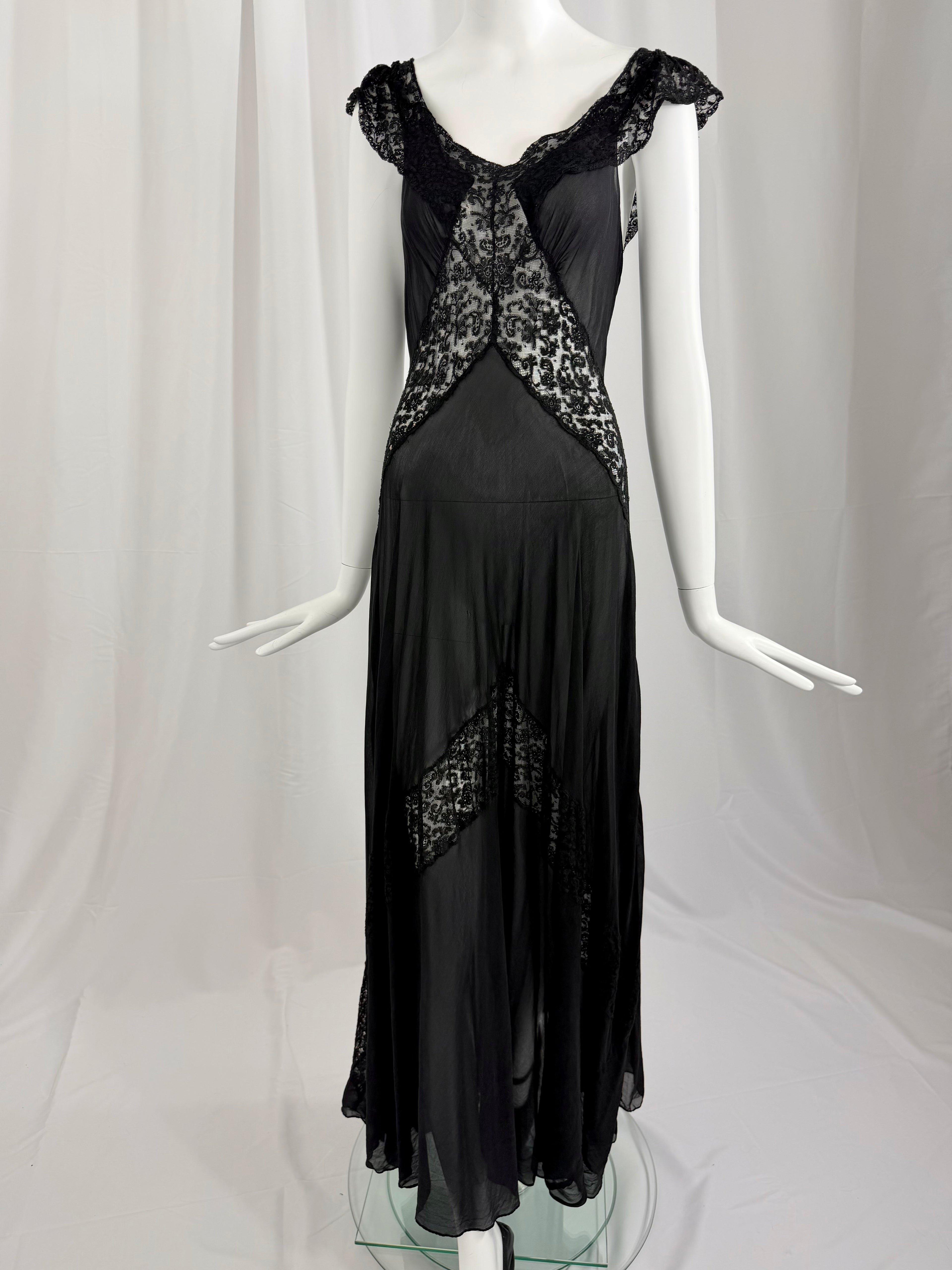 1940's Bias Cut Silk Slip Dress