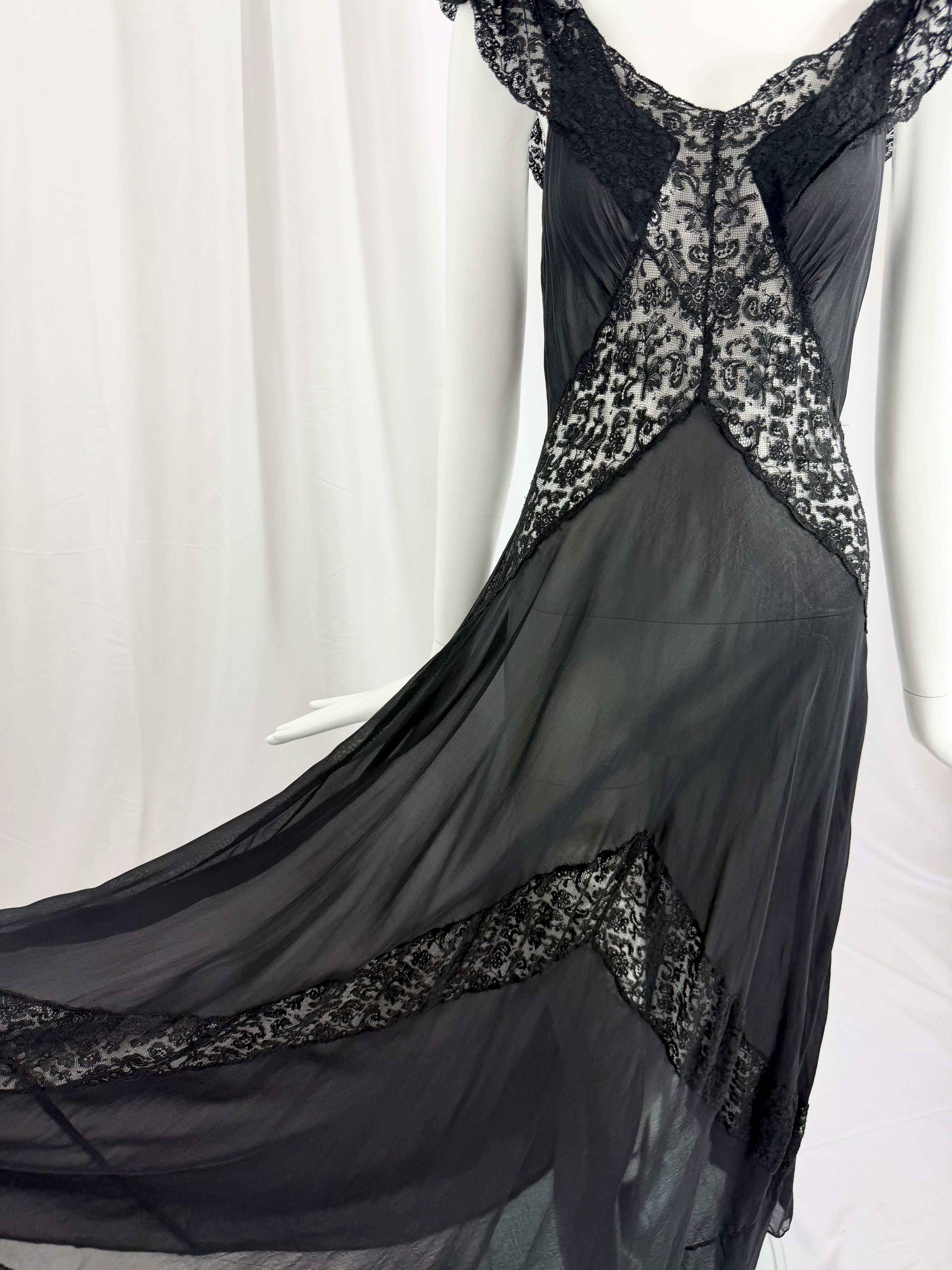 1940's Bias Cut Silk Slip Dress
