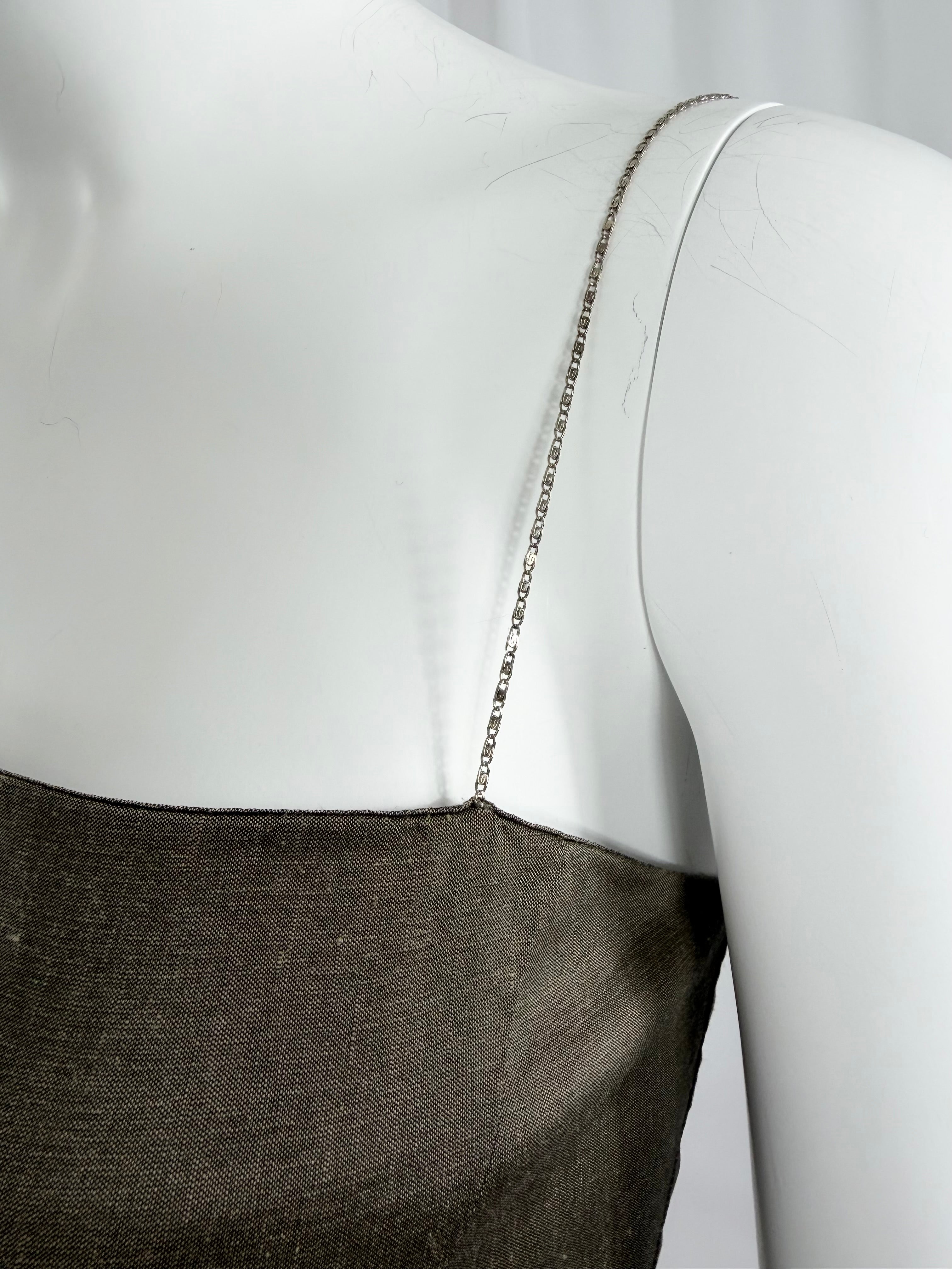 Y2K Stretch Linen Slip Dress