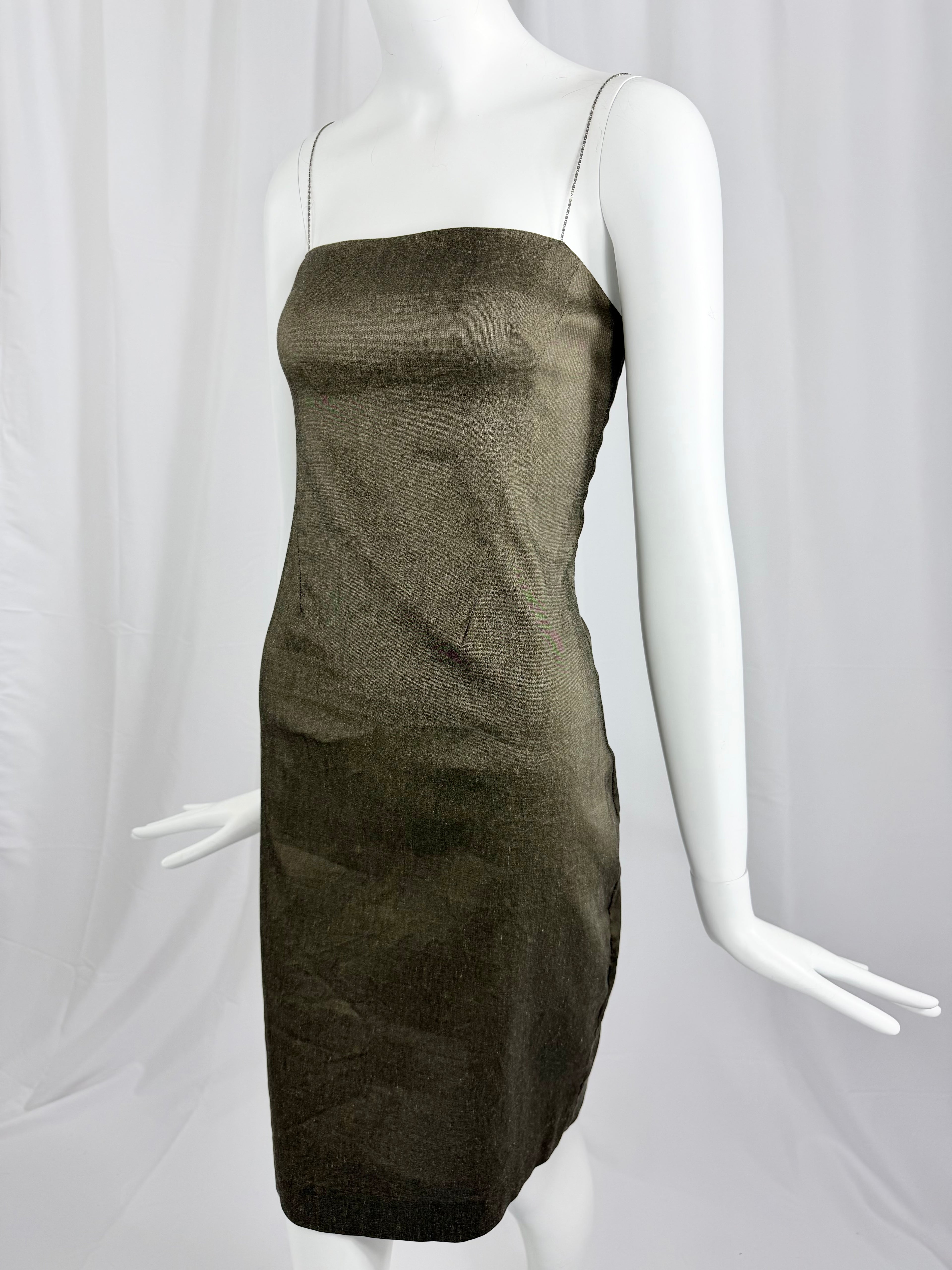 Y2K Stretch Linen Slip Dress