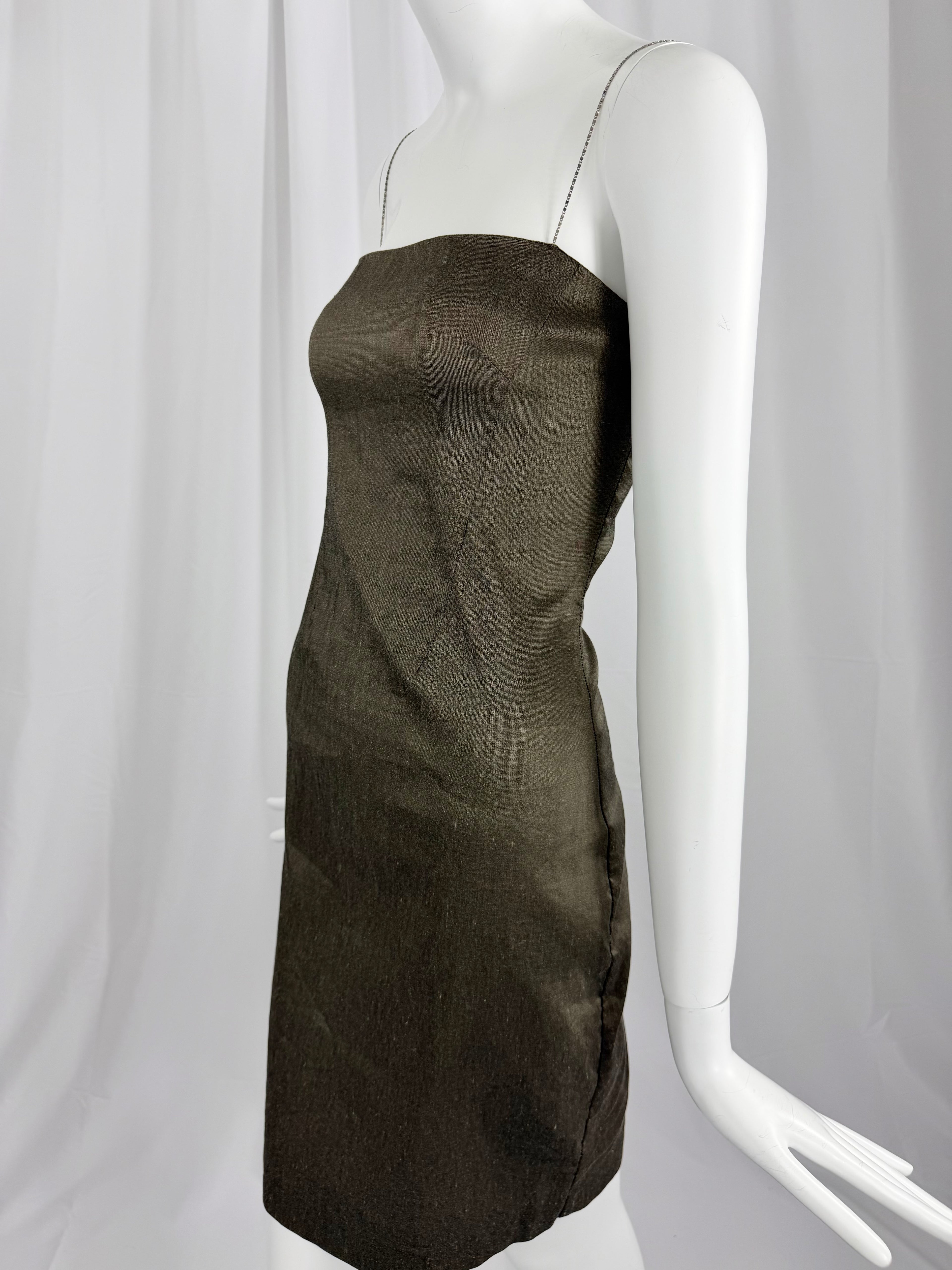 Y2K Stretch Linen Slip Dress
