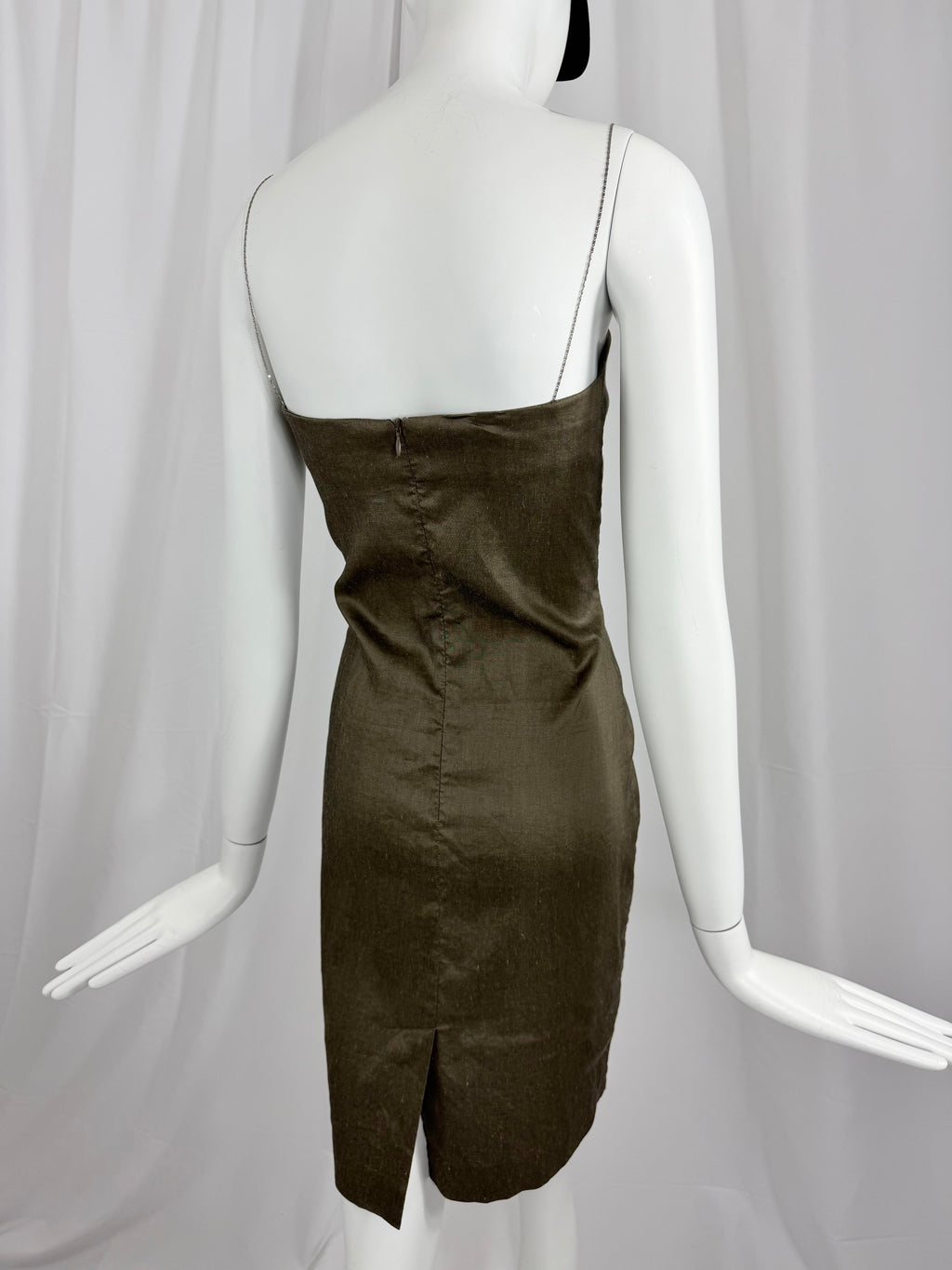 Y2K Stretch Linen Slip Dress
