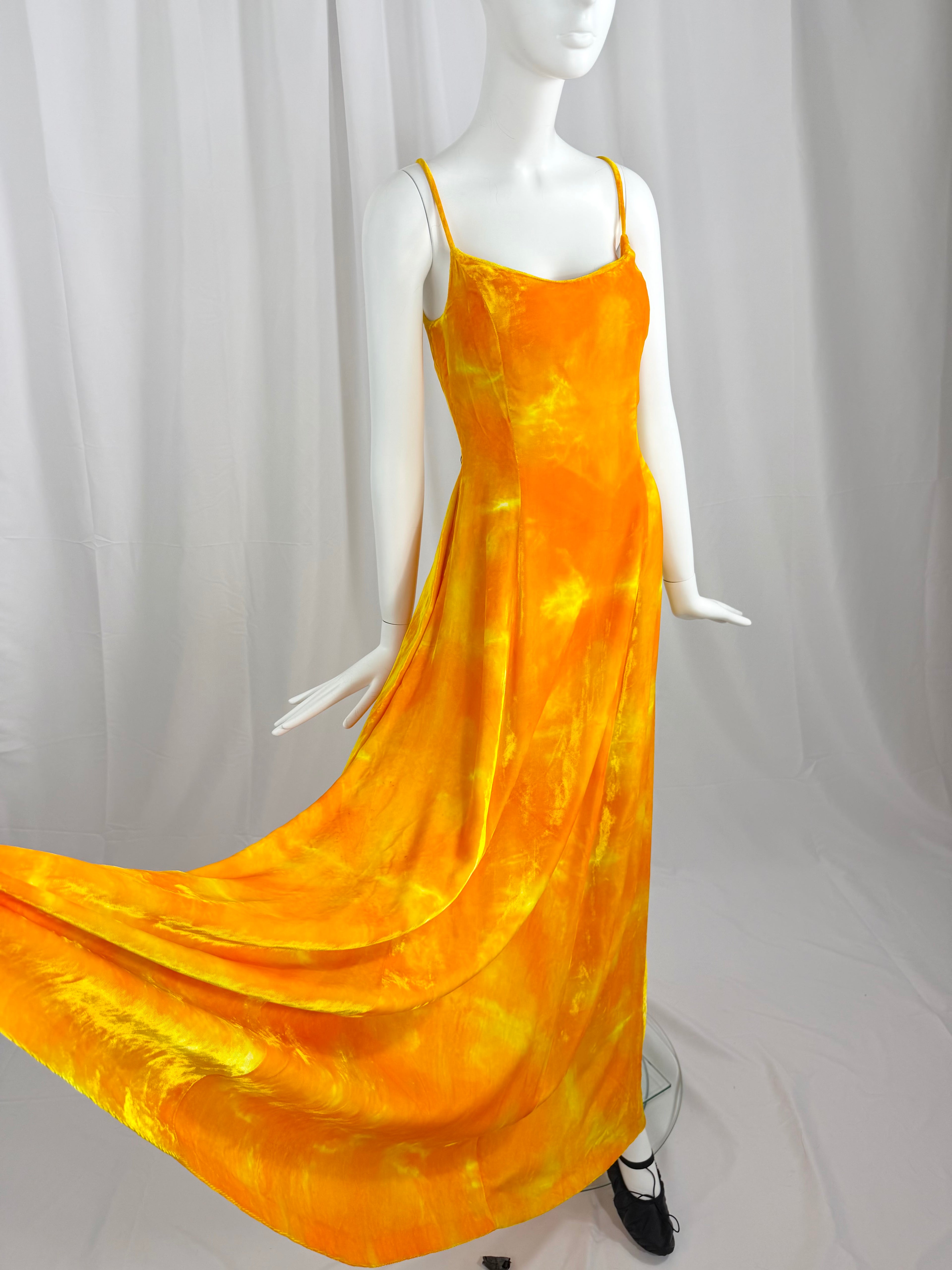 F/W '94 TODD OLDHAM Tie Dye Velvet Dress