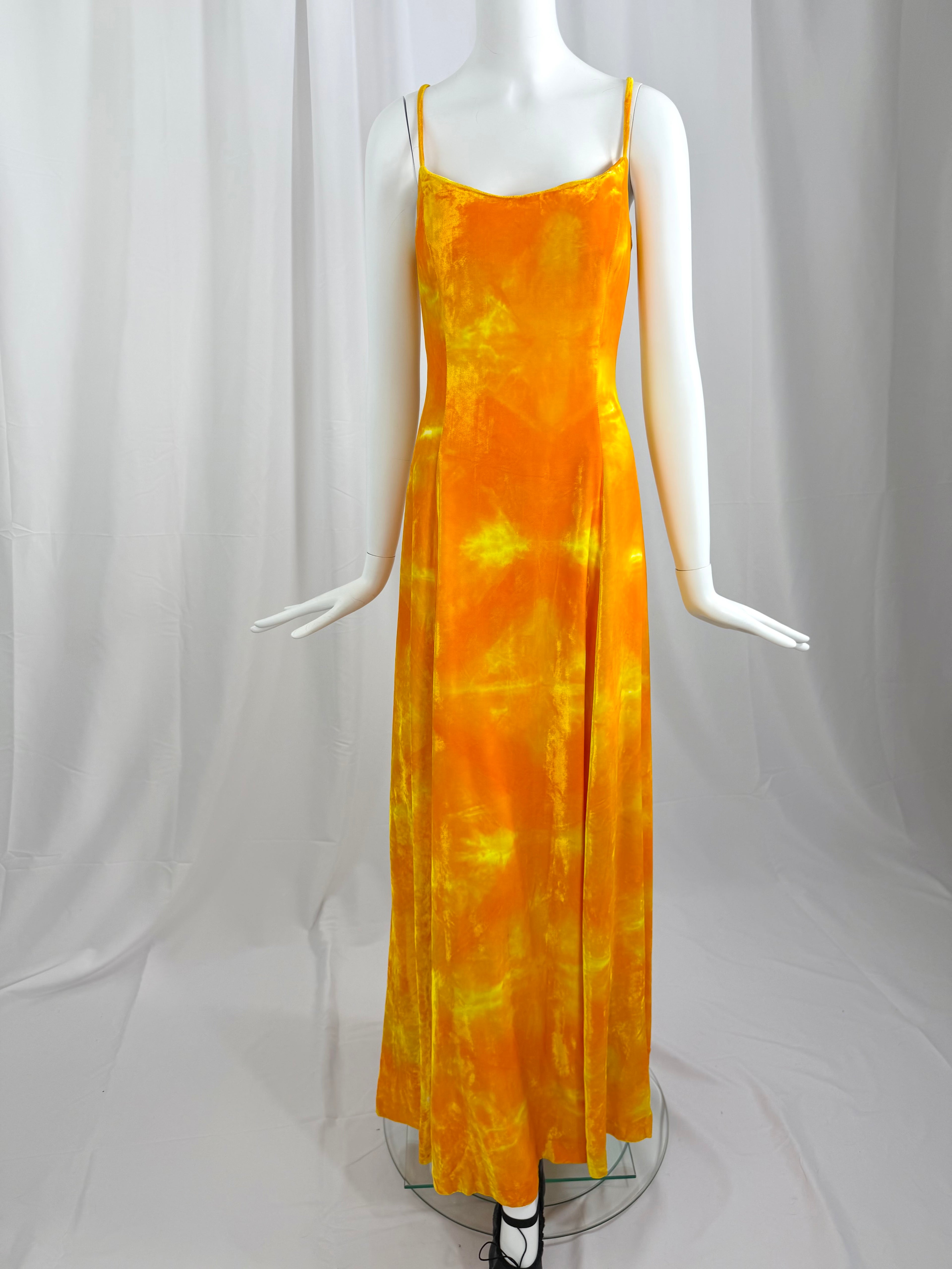 F/W '94 TODD OLDHAM Tie Dye Velvet Dress