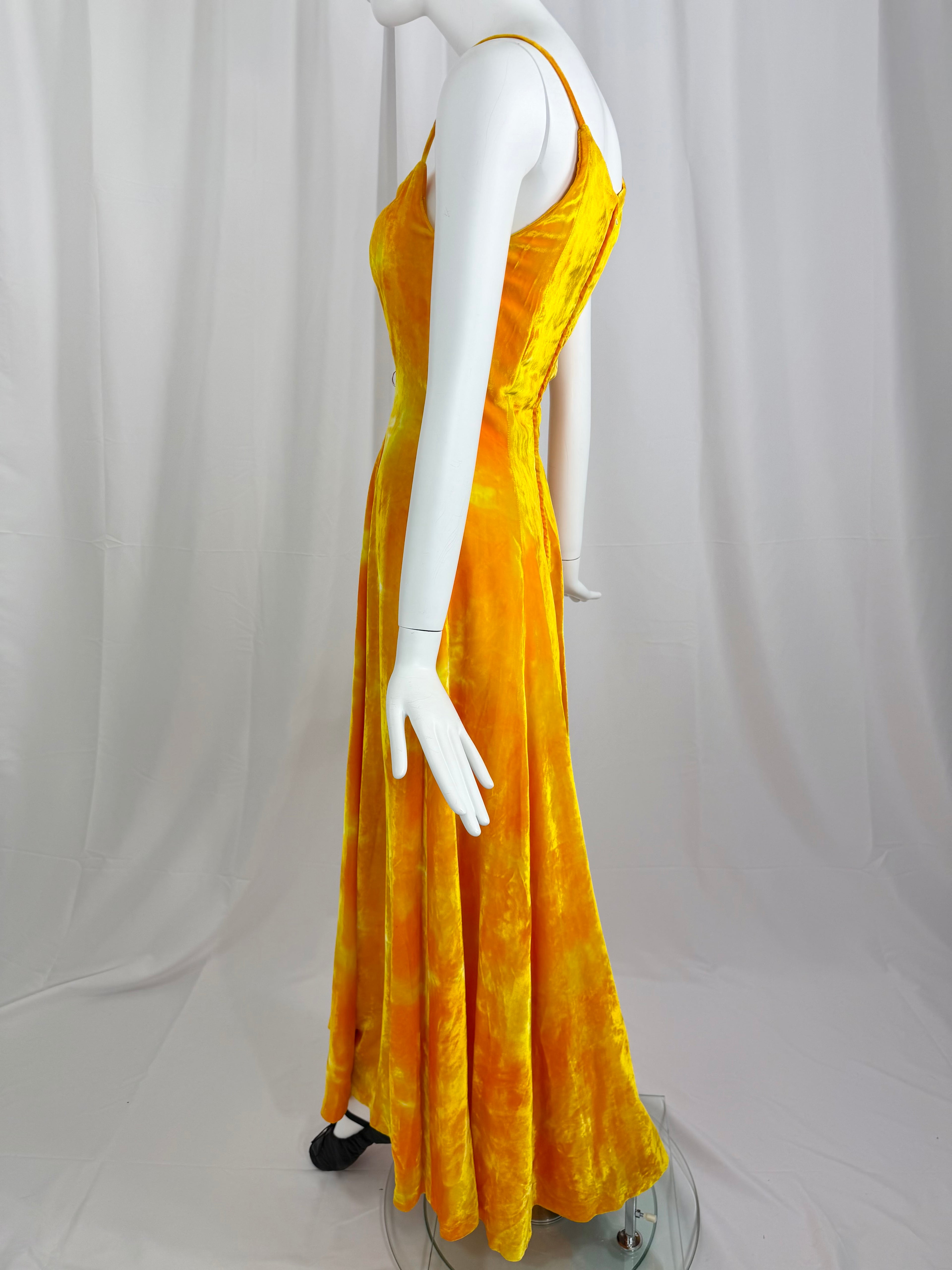 F/W '94 TODD OLDHAM Tie Dye Velvet Dress