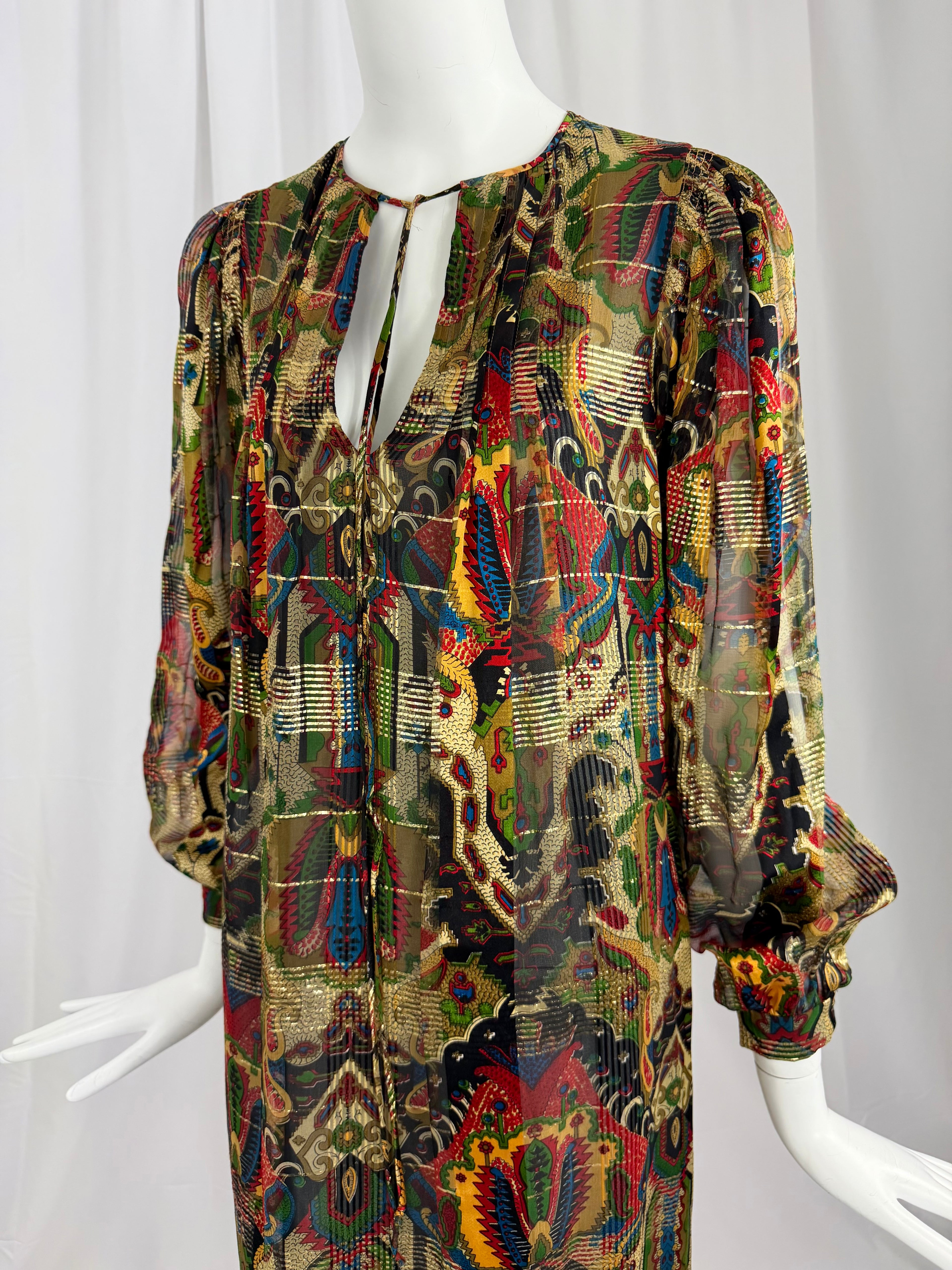 70's OSCAR DE LA RENTA Silk Dress