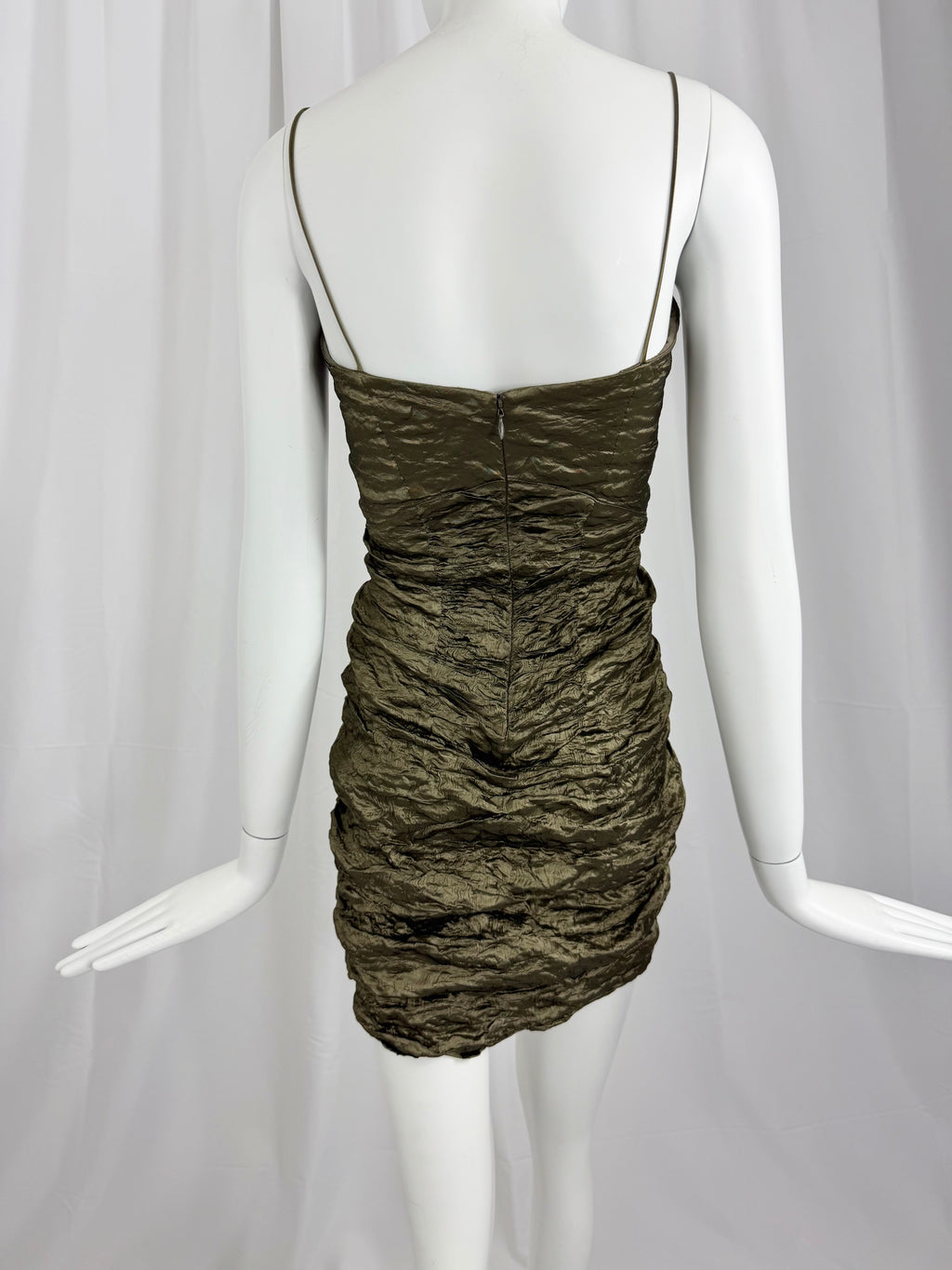 90's NICOLE MILLER Sculptural Crinkle Slip Dress
