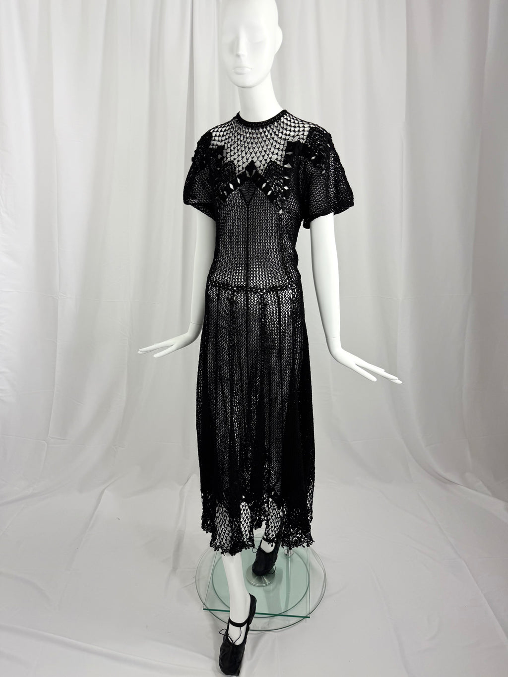 Sheer Black Crochet Lace Dress