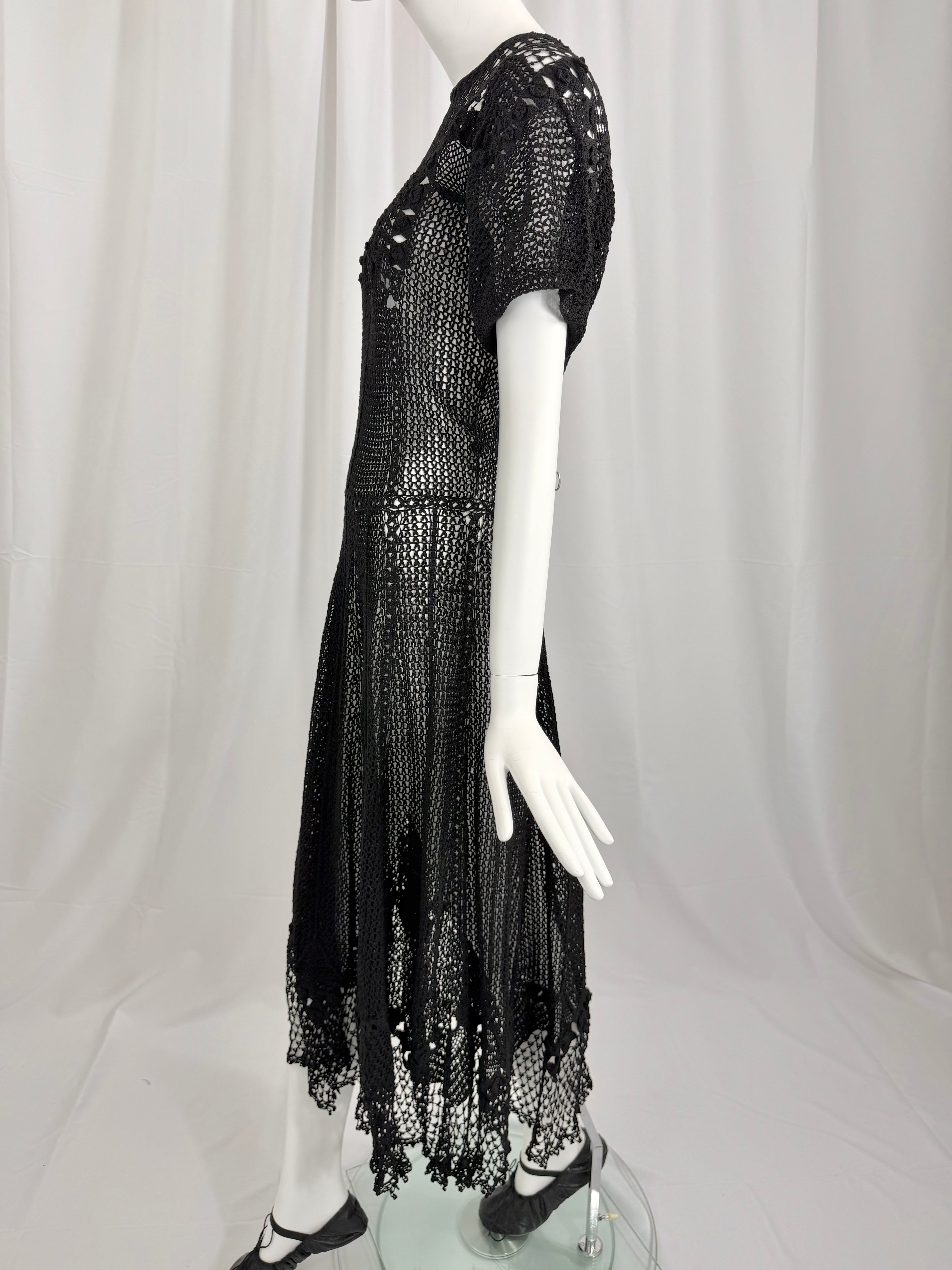 Sheer Black Crochet Lace Dress