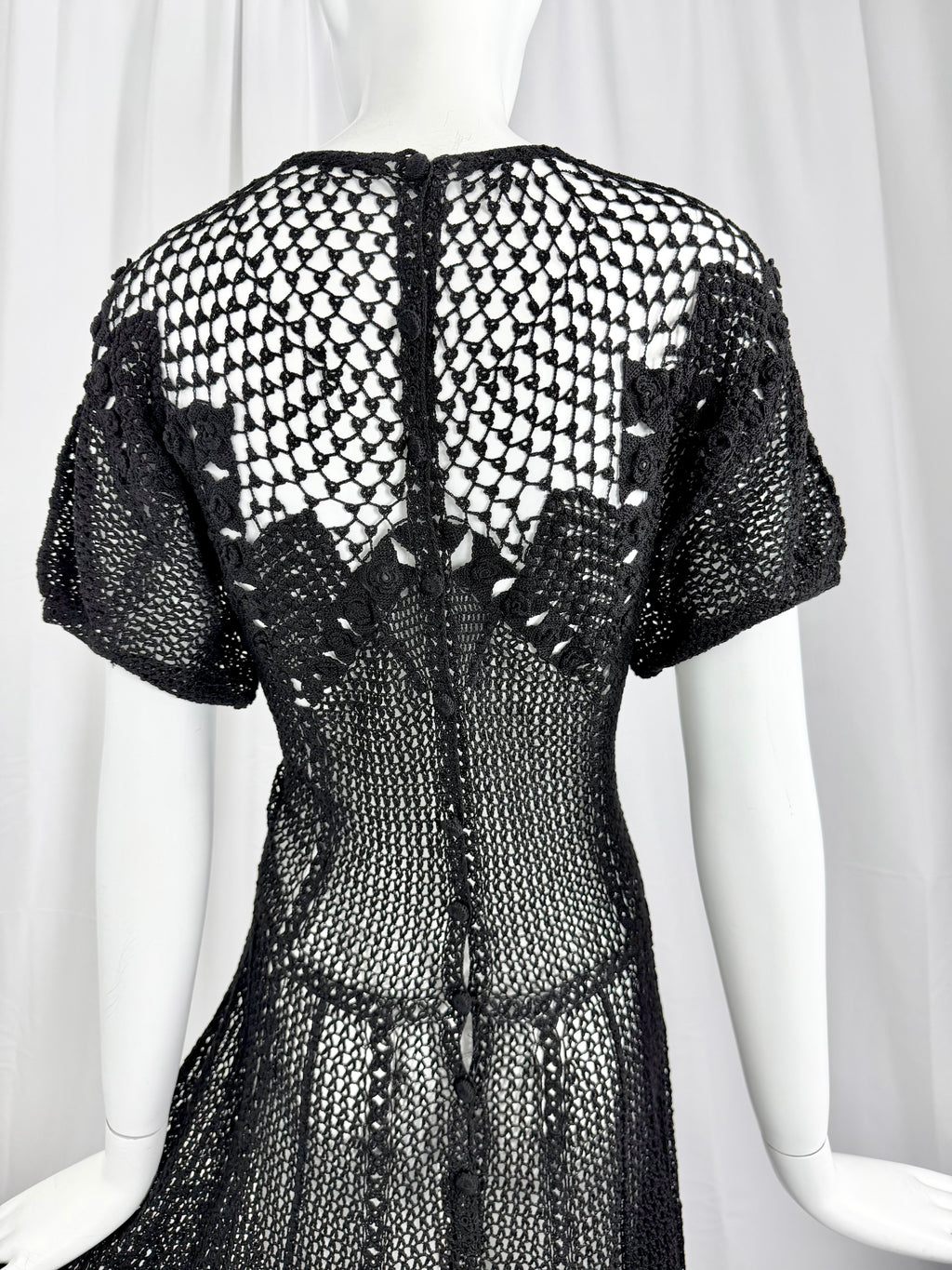 Sheer Black Crochet Lace Dress