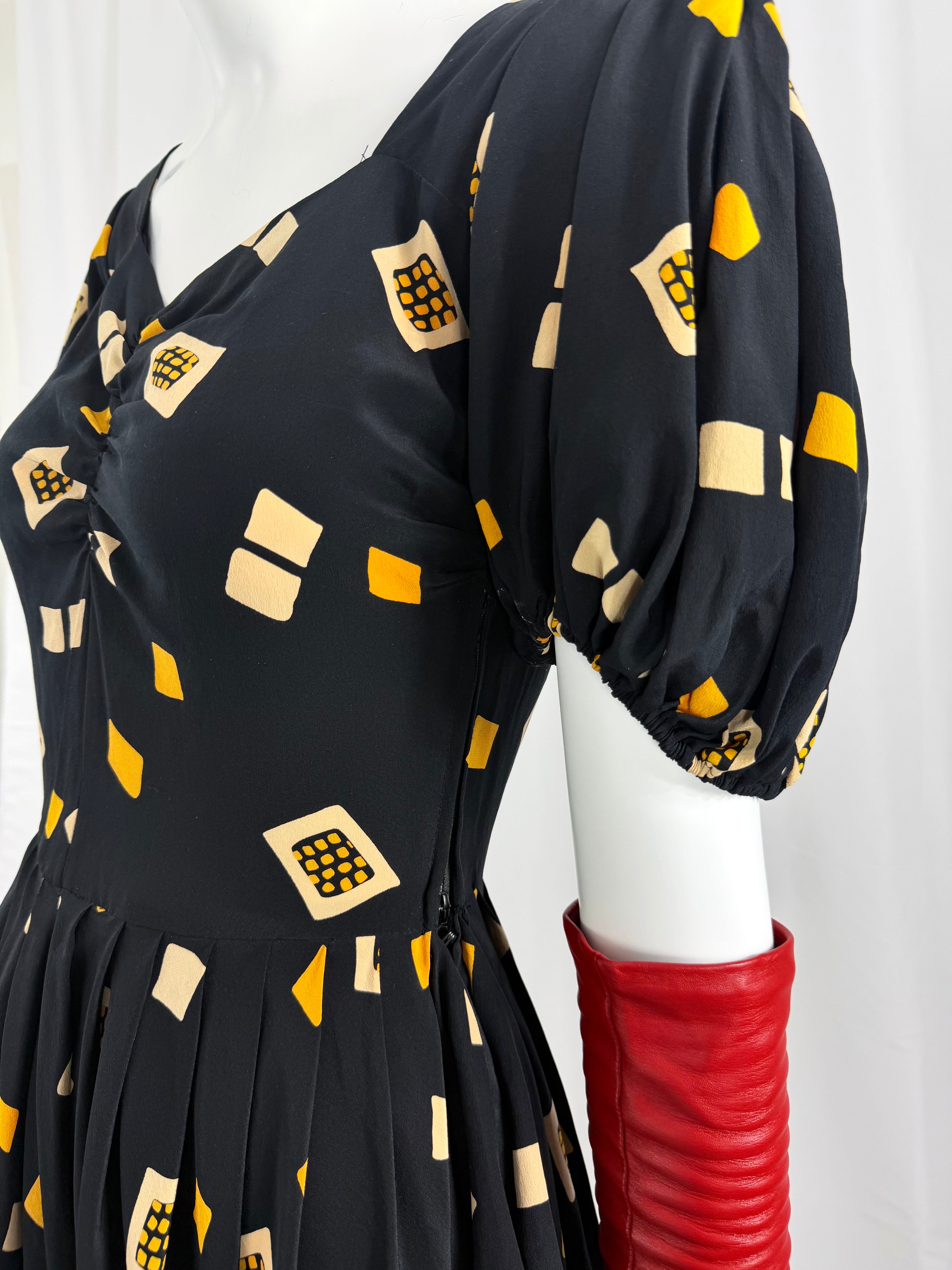 80's Silk Bubble Cut Dress