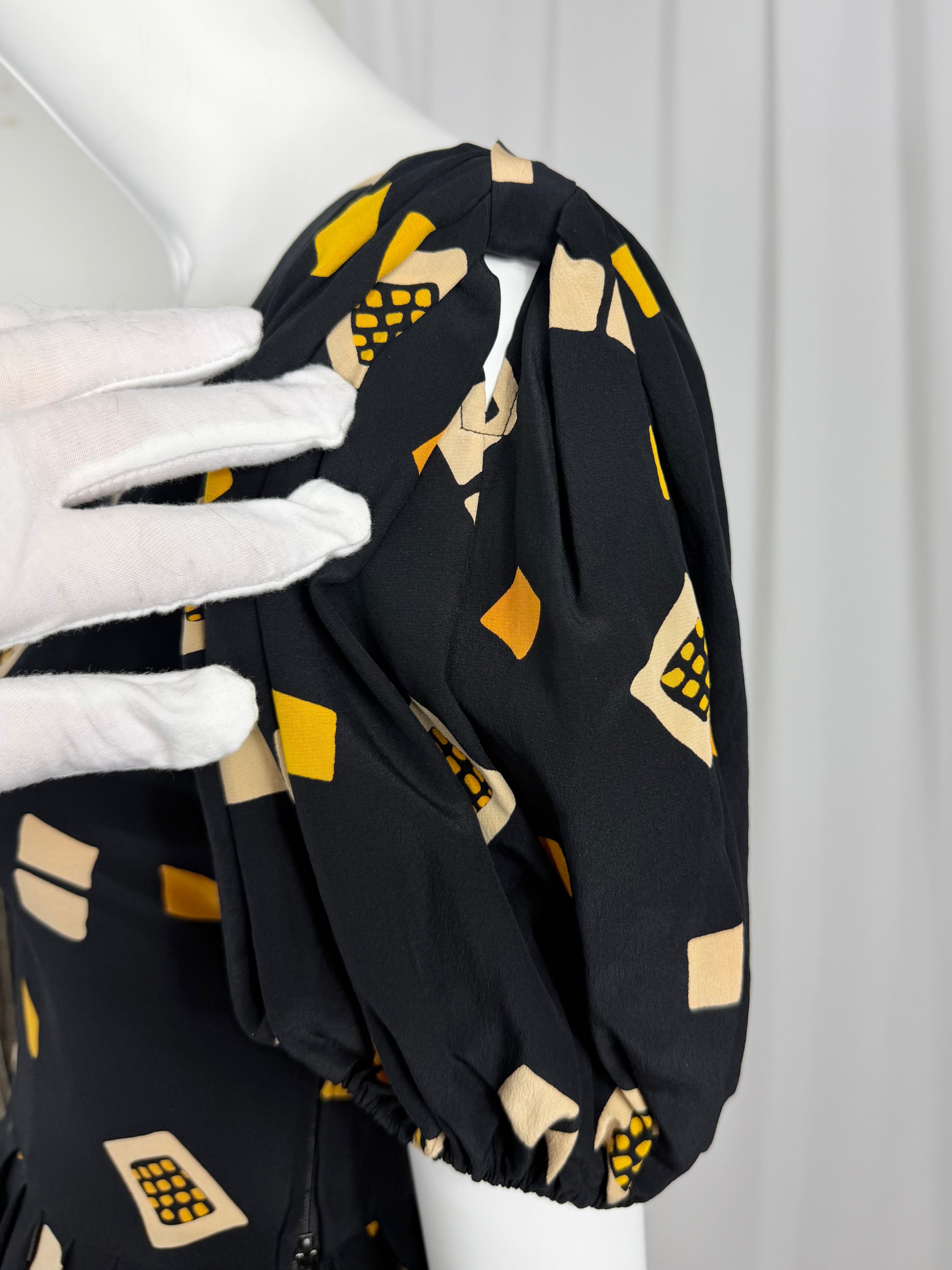 80's Silk Bubble Cut Dress