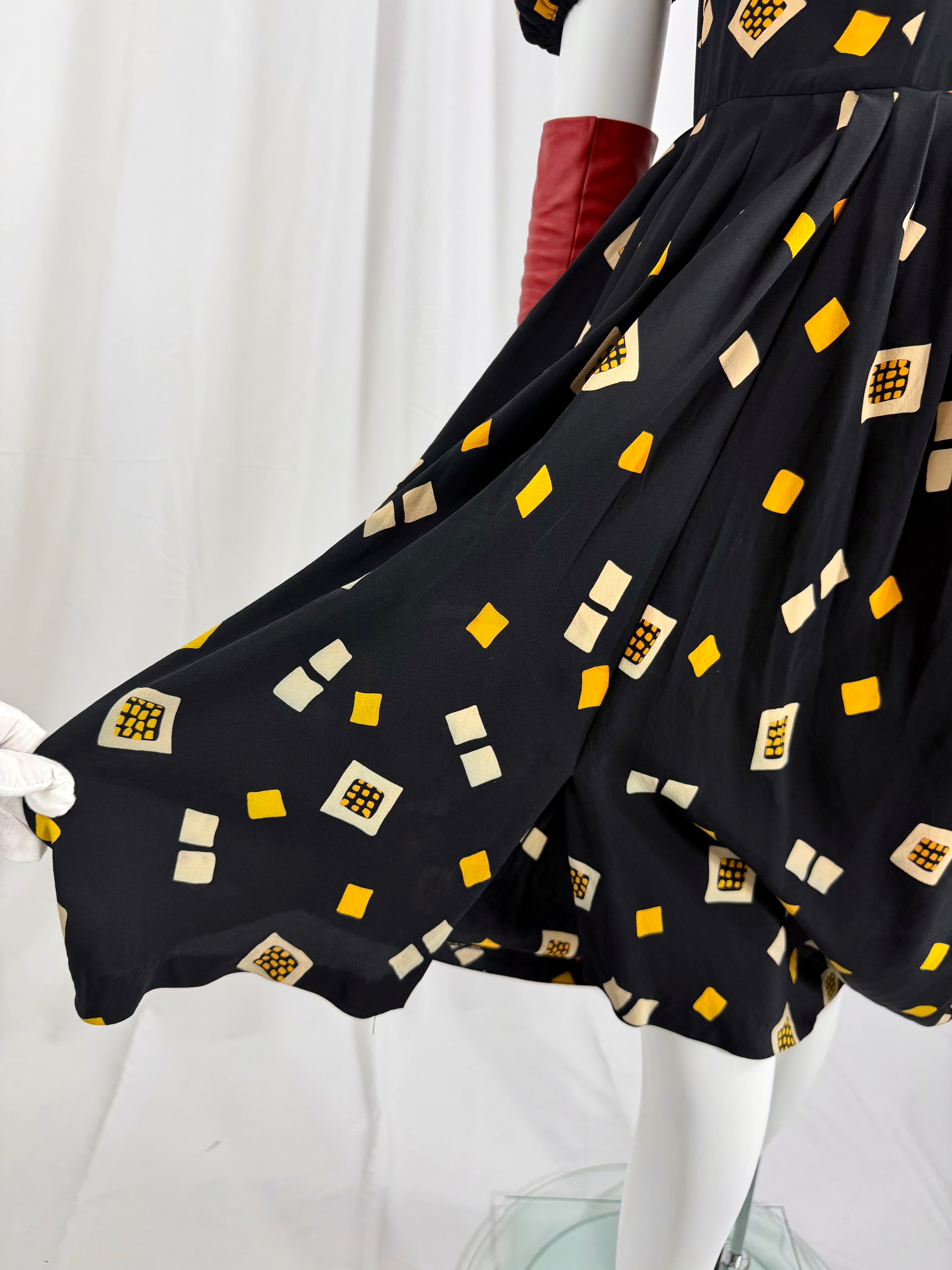 80's Silk Bubble Cut Dress