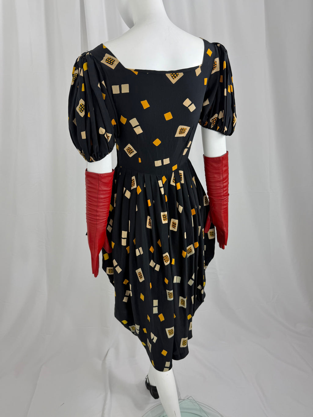 80's Silk Bubble Cut Dress