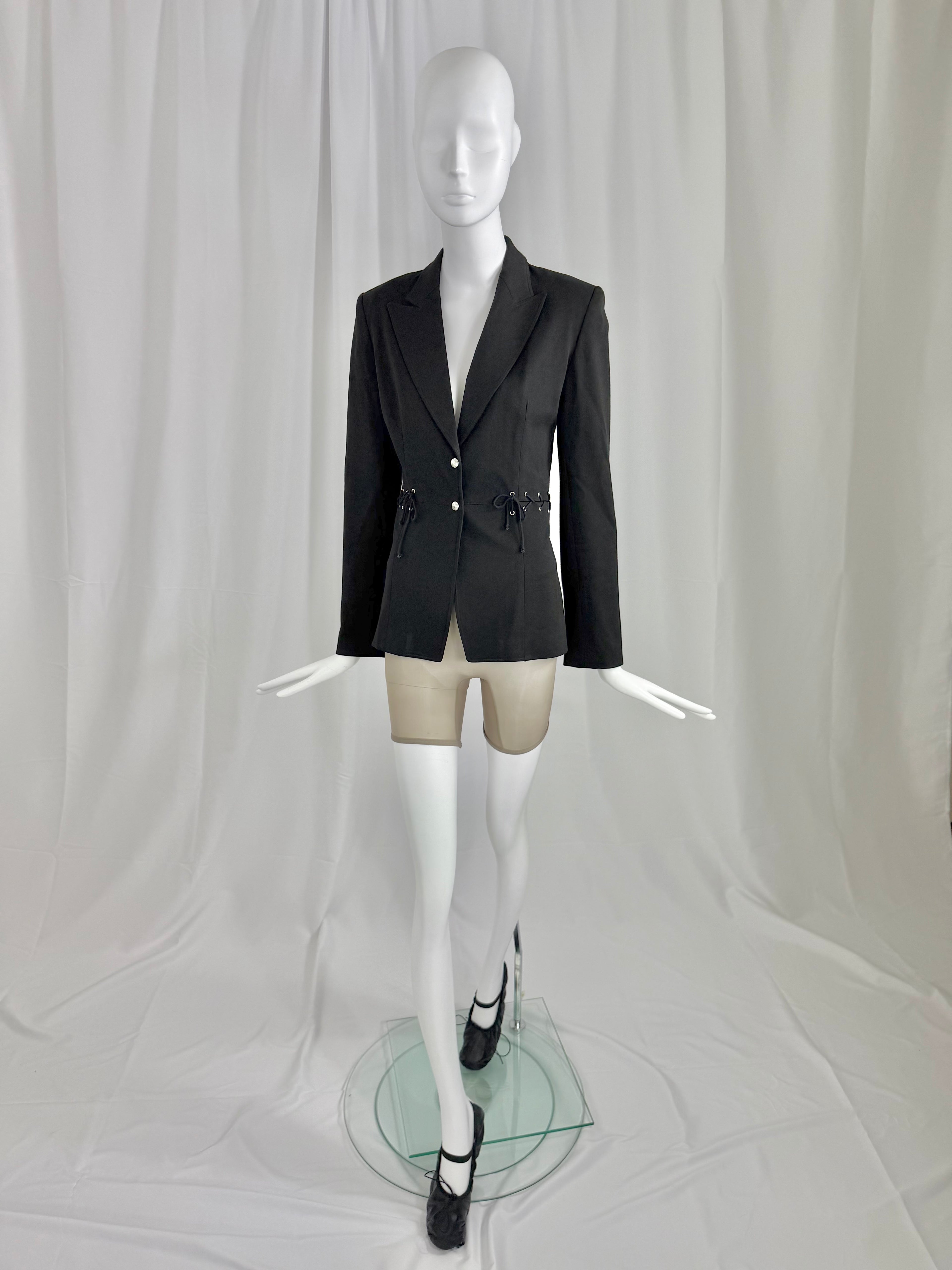 Black Corset Laced Blazer