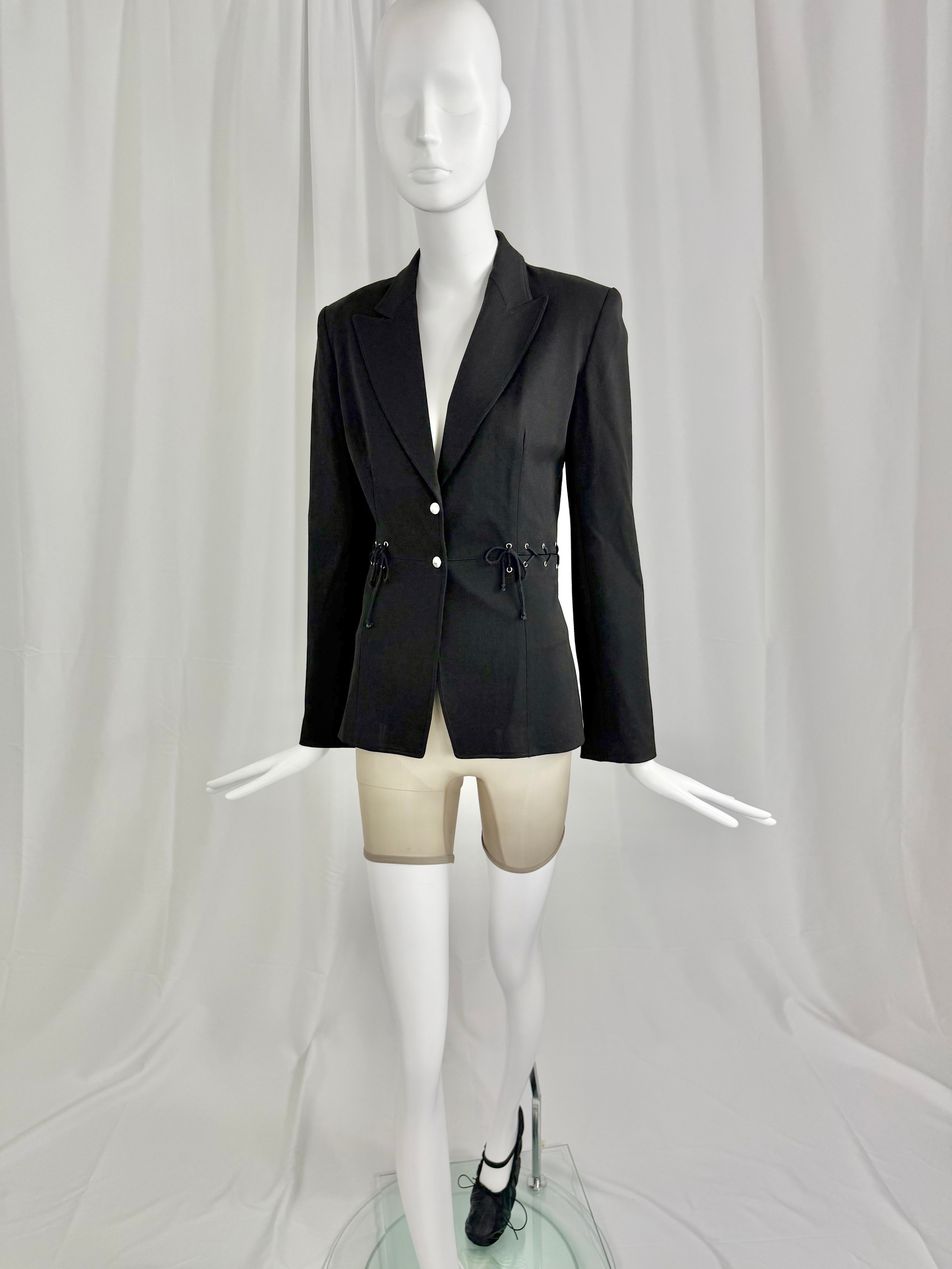 Black Corset Laced Blazer