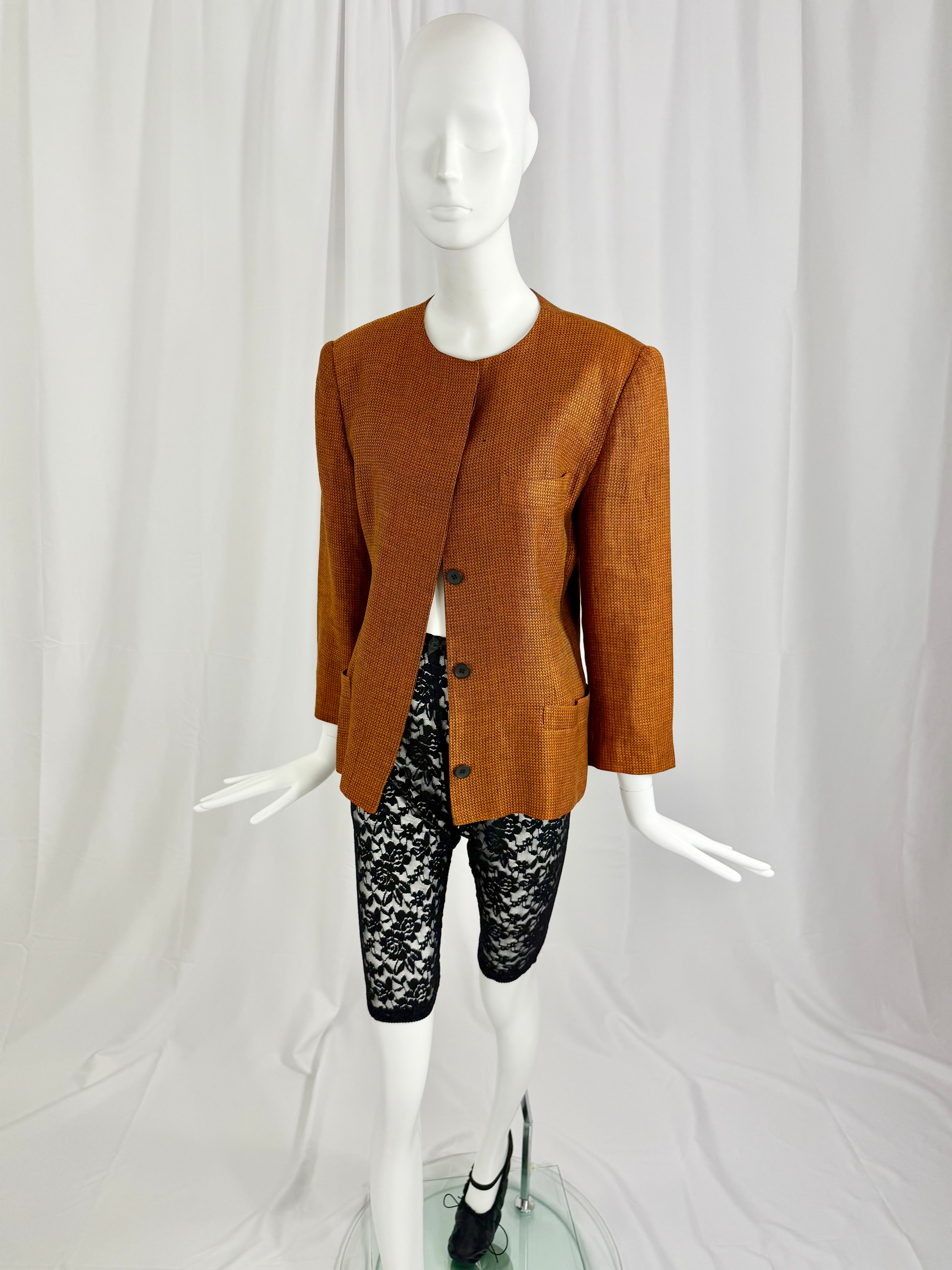 Late 80's/ Early 90's CALVIN KLEIN Collarless Blazer
