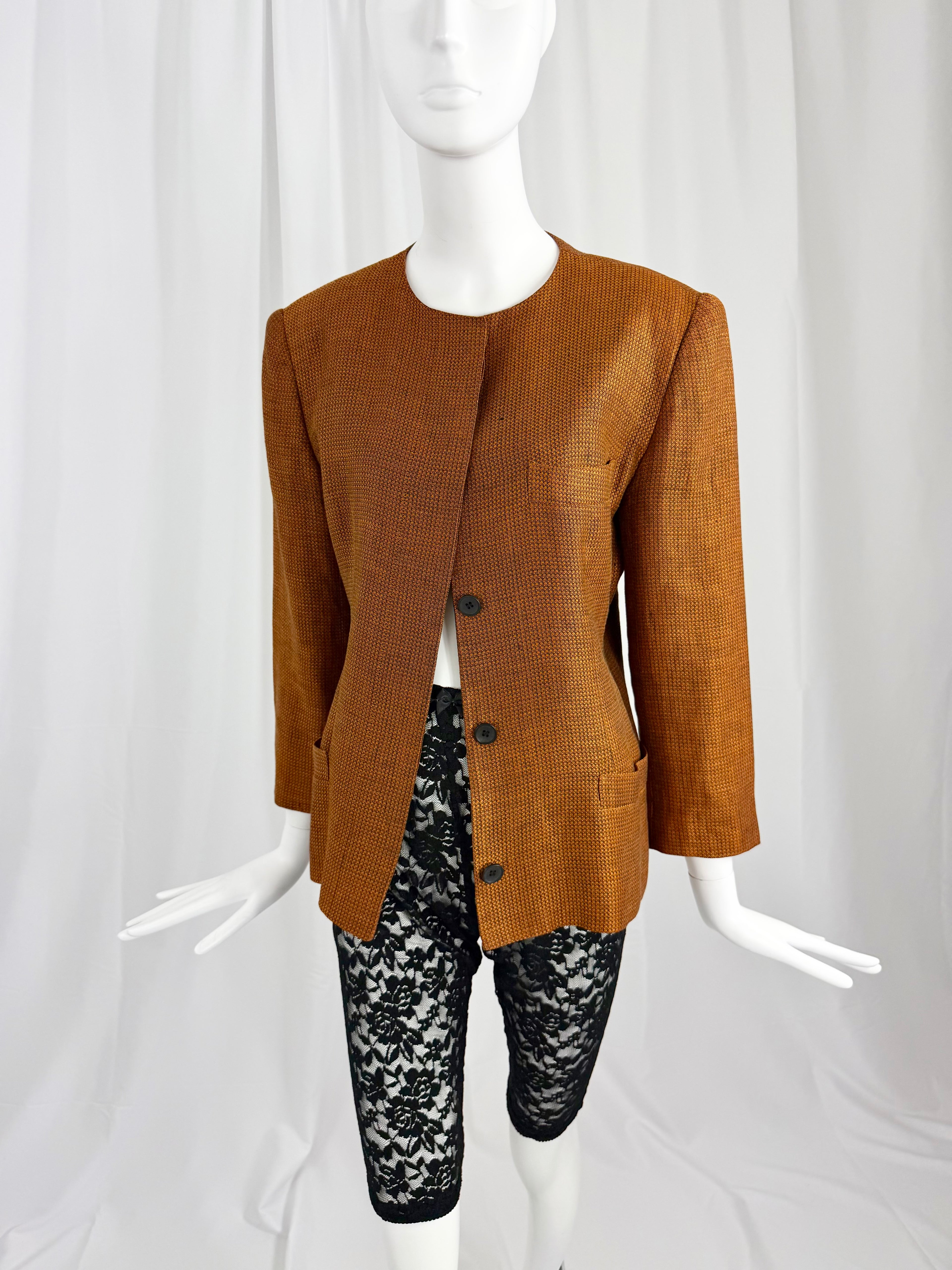 Late 80's/ Early 90's CALVIN KLEIN Collarless Blazer