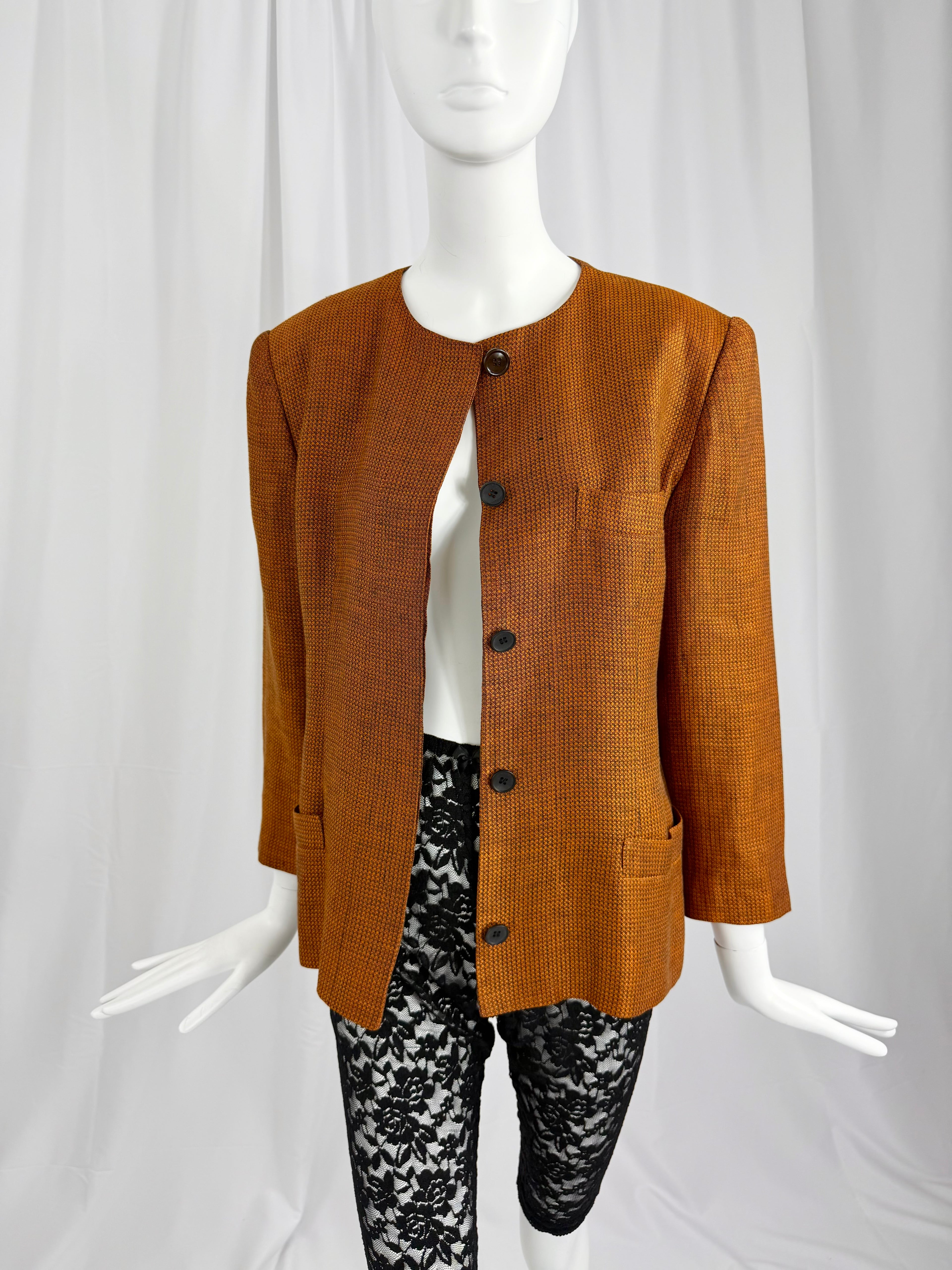 Late 80's/ Early 90's CALVIN KLEIN Collarless Blazer