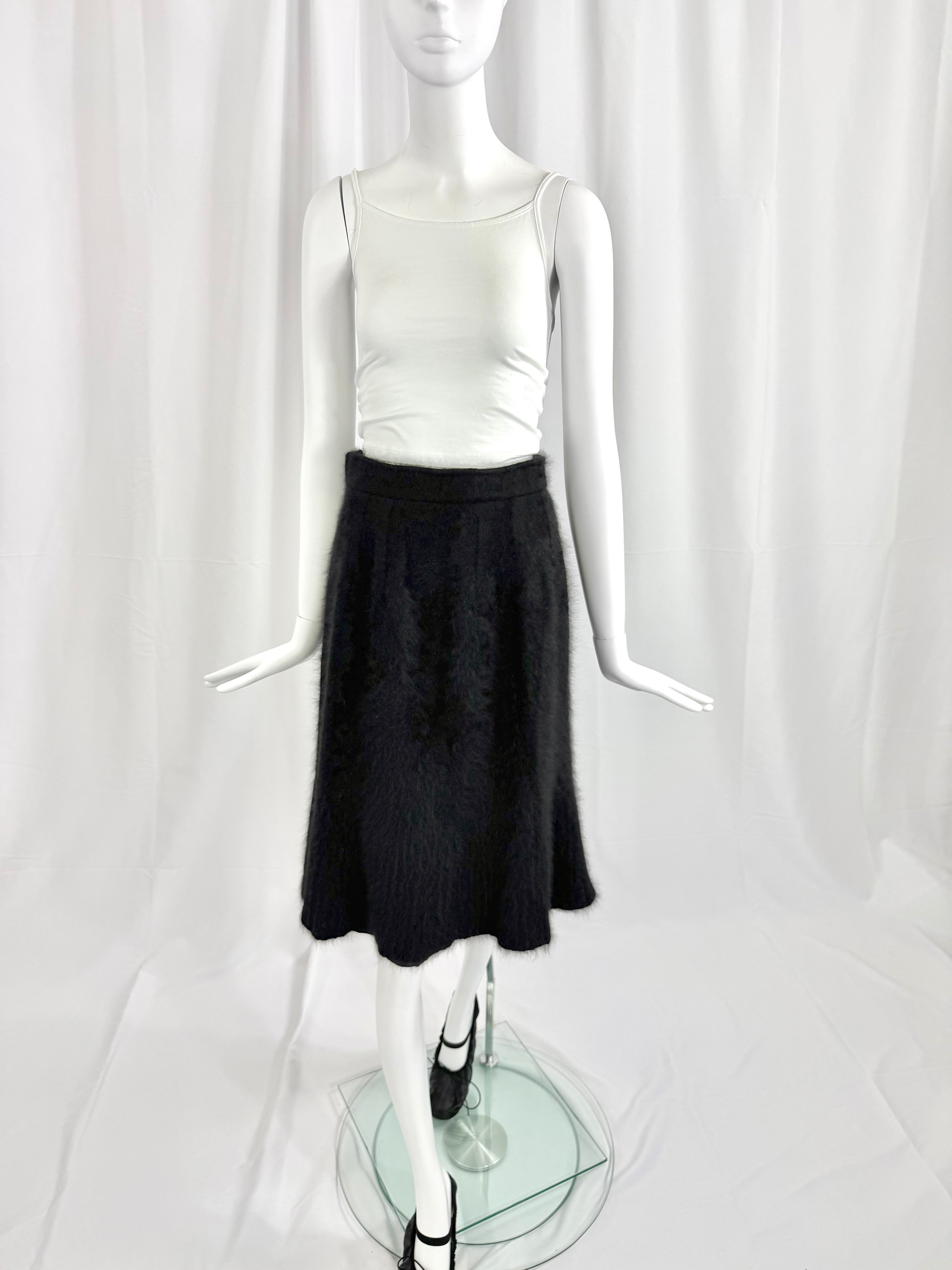 Vintage Black Angora Skirt