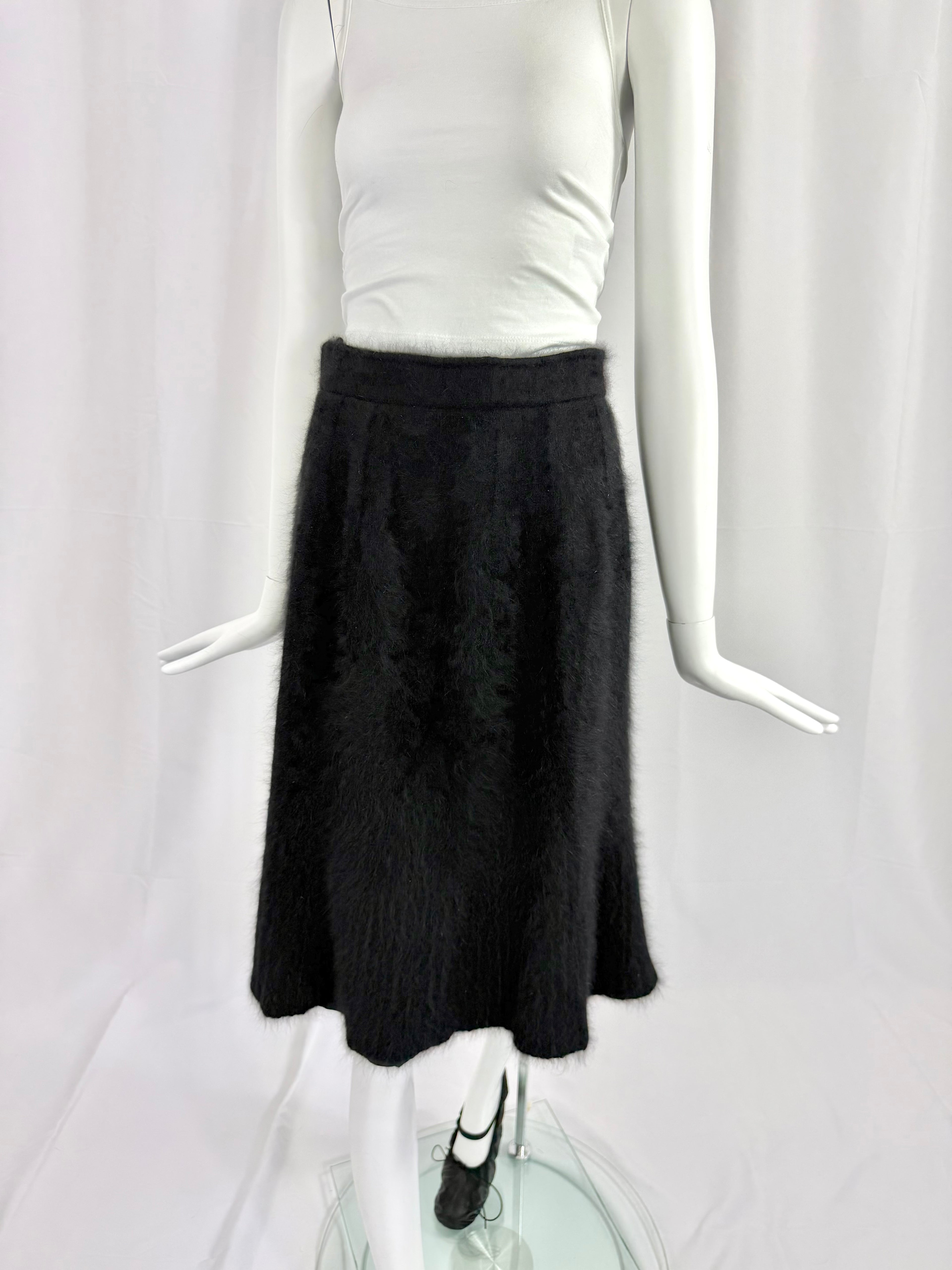 Vintage Black Angora Skirt