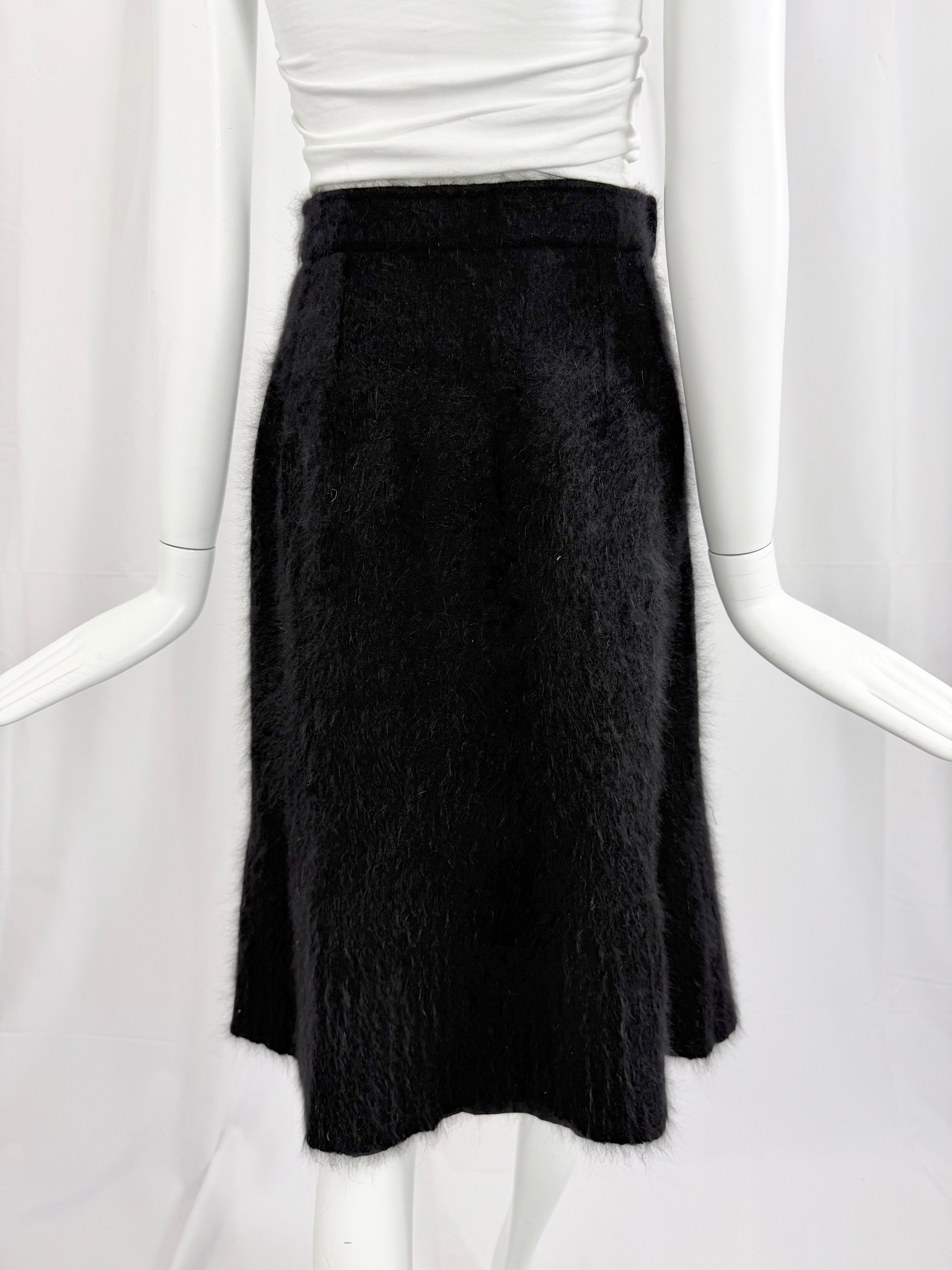 Vintage Black Angora Skirt