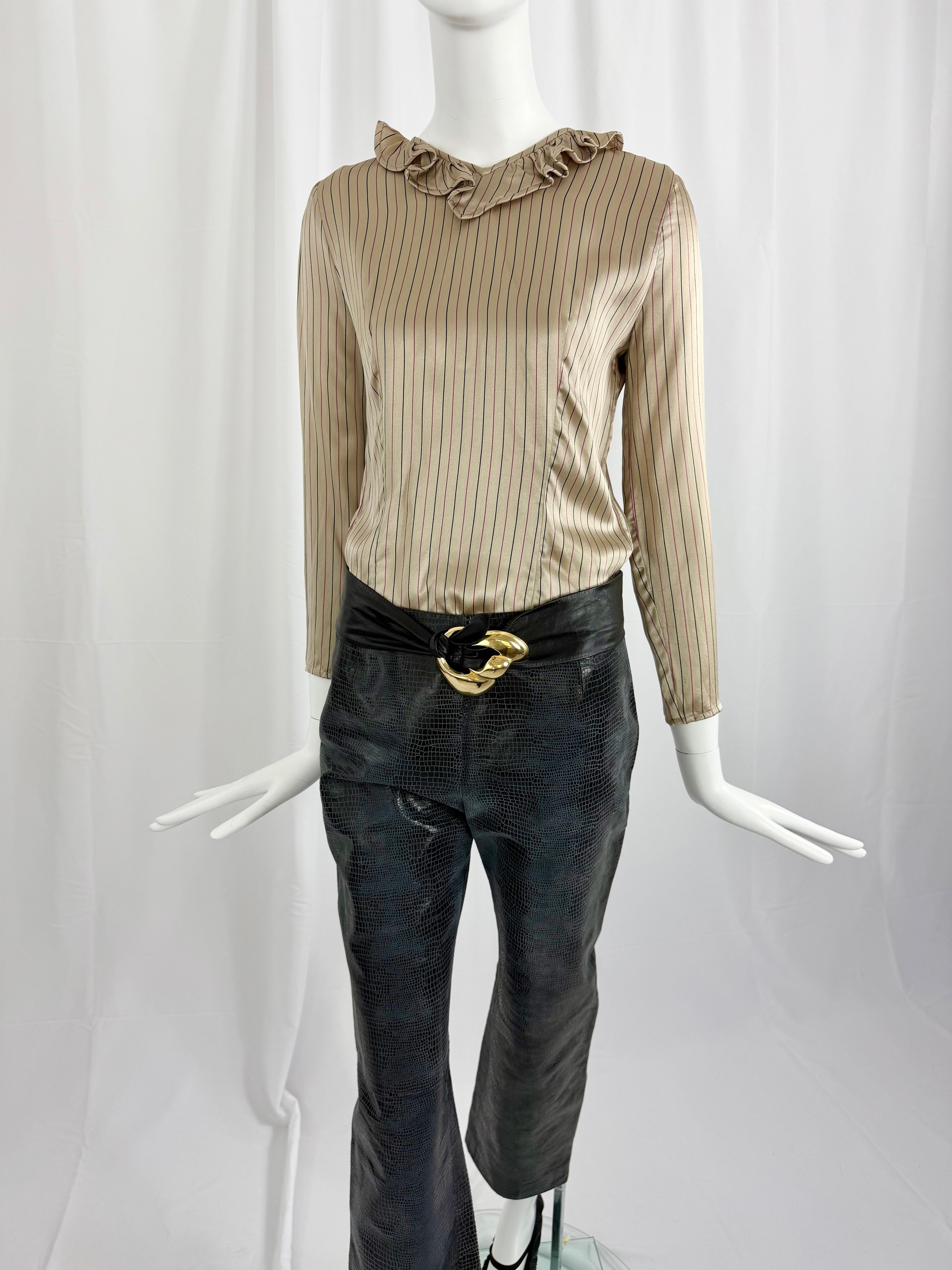 Reptile Embossed Leather Pants