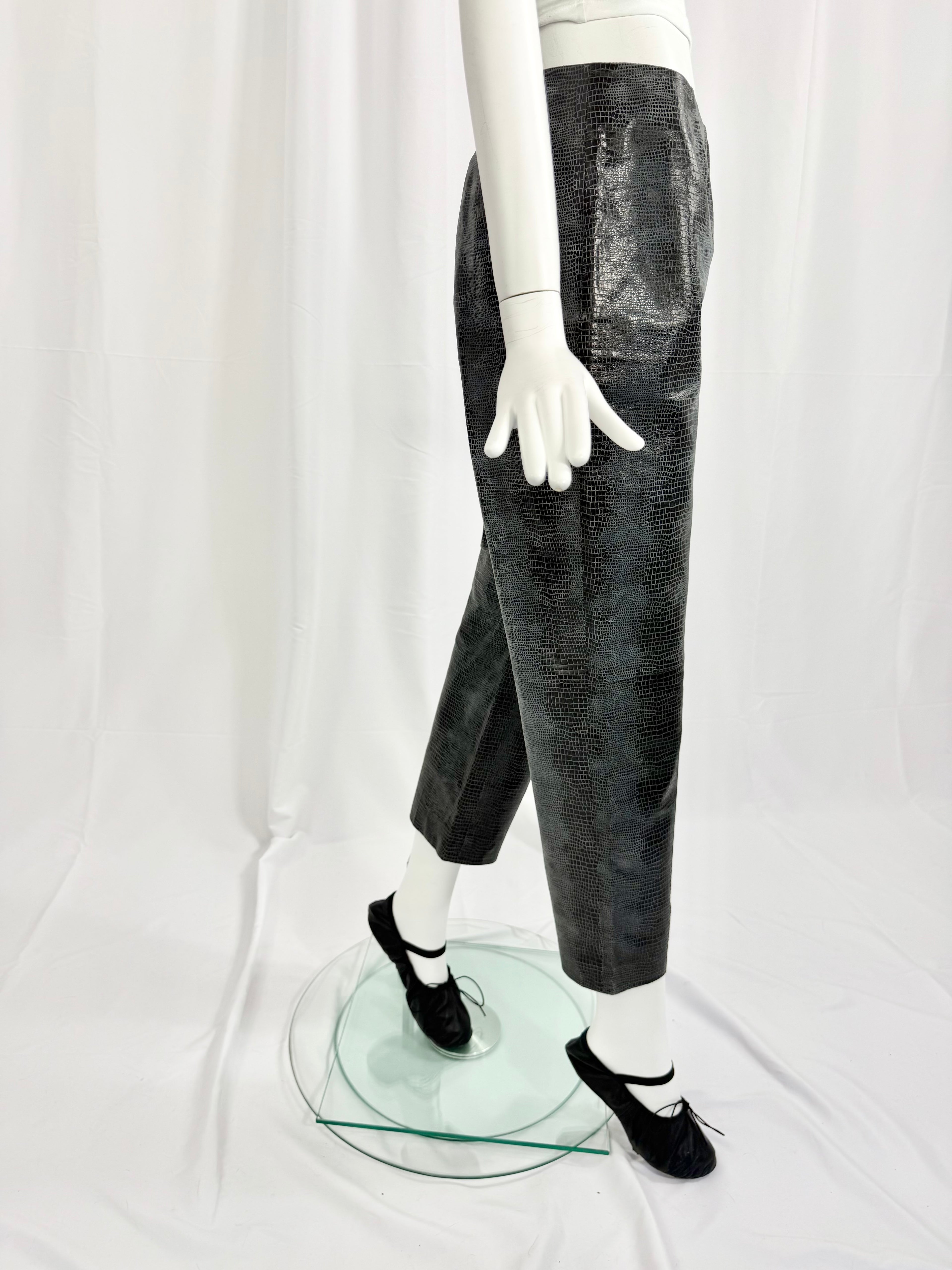 Reptile Embossed Leather Pants