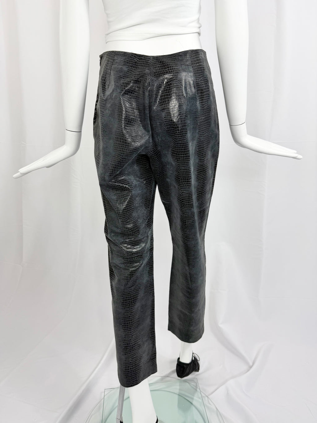 Reptile Embossed Leather Pants