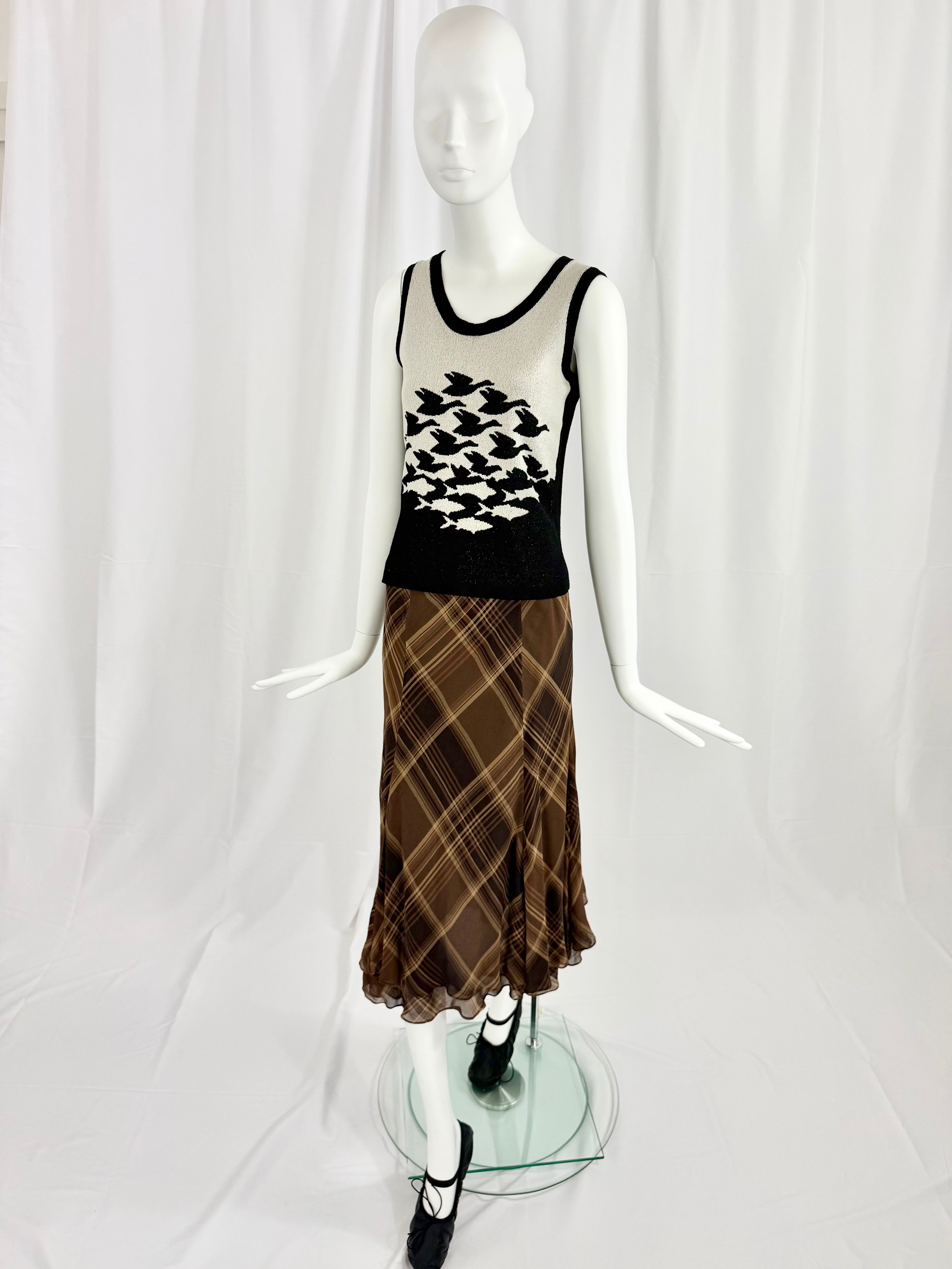 70's MC ESCHER 2-Tone Knit Top