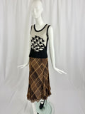 Y2K RALPH LAUREN Plaid Silk Skirt