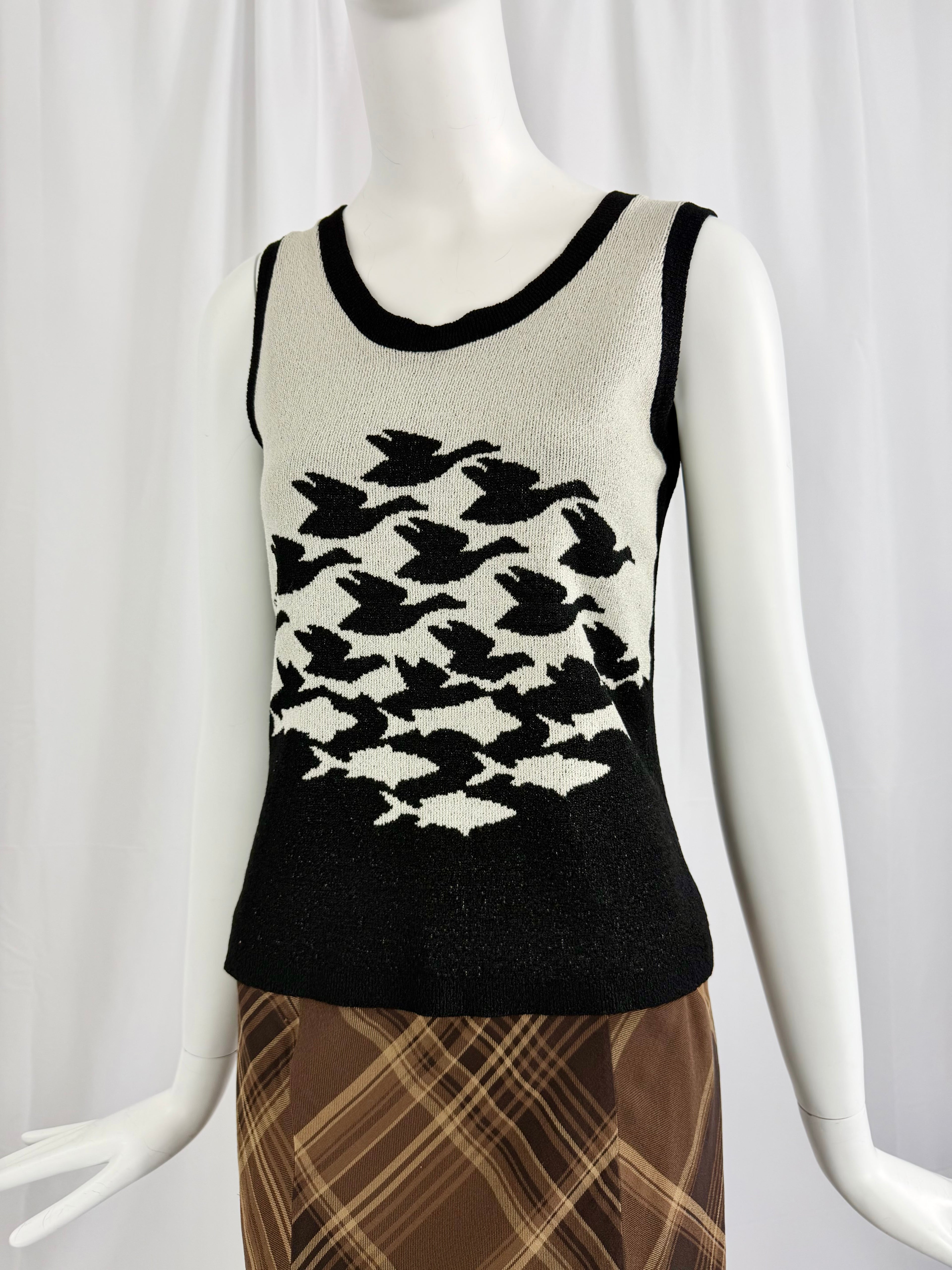 70's MC ESCHER 2-Tone Knit Top