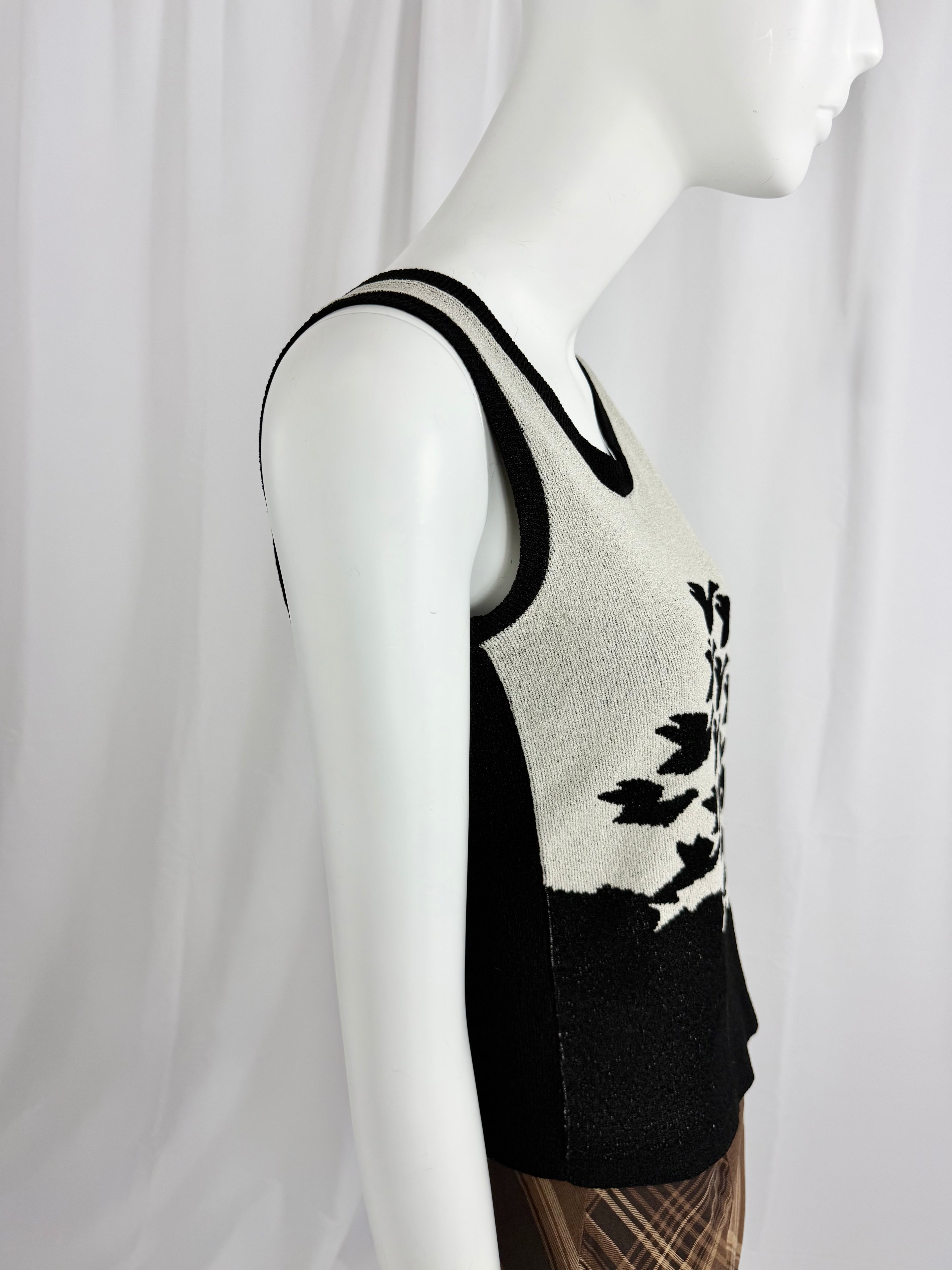 70's MC ESCHER 2-Tone Knit Top