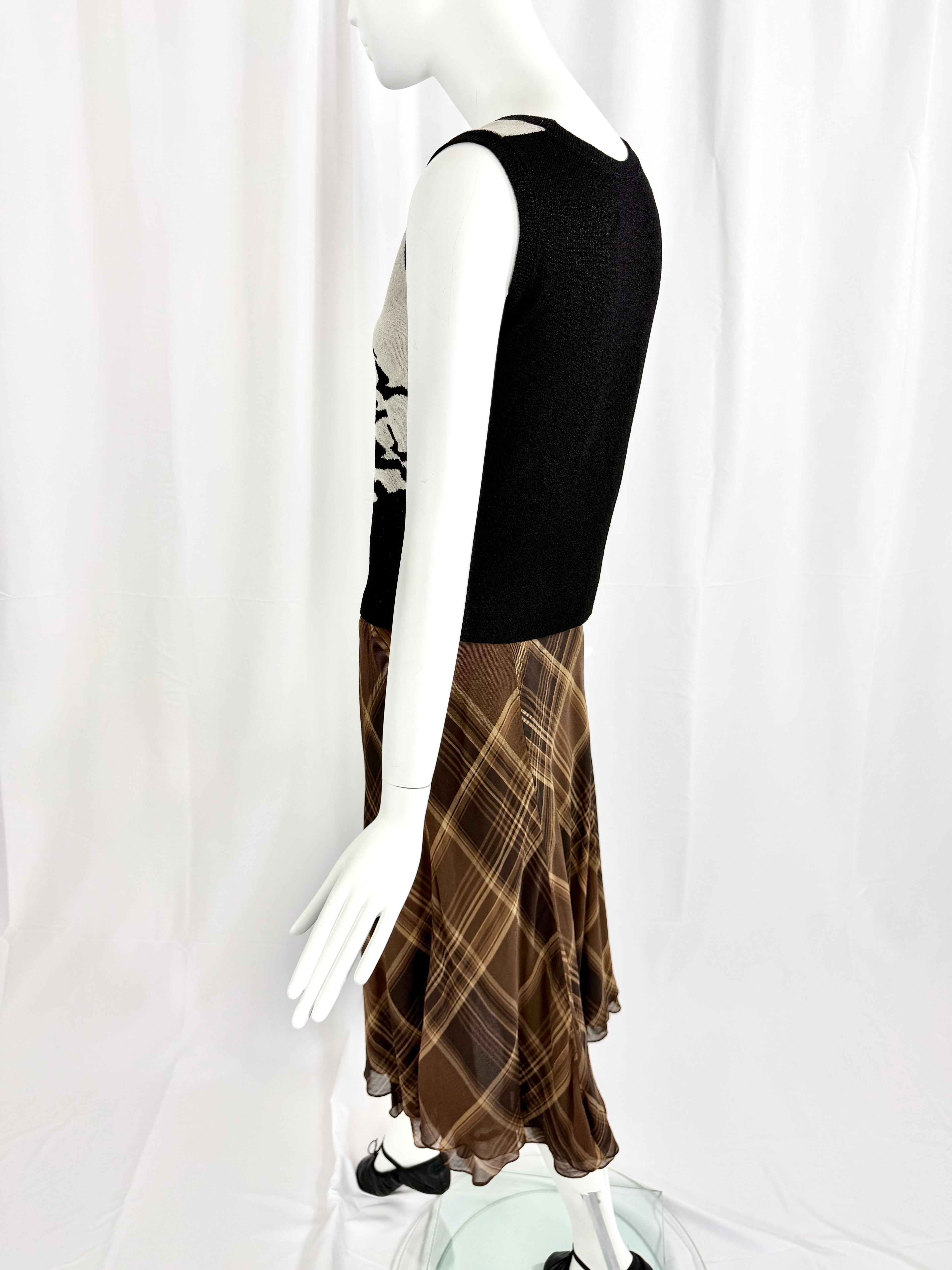 70's MC ESCHER 2-Tone Knit Top