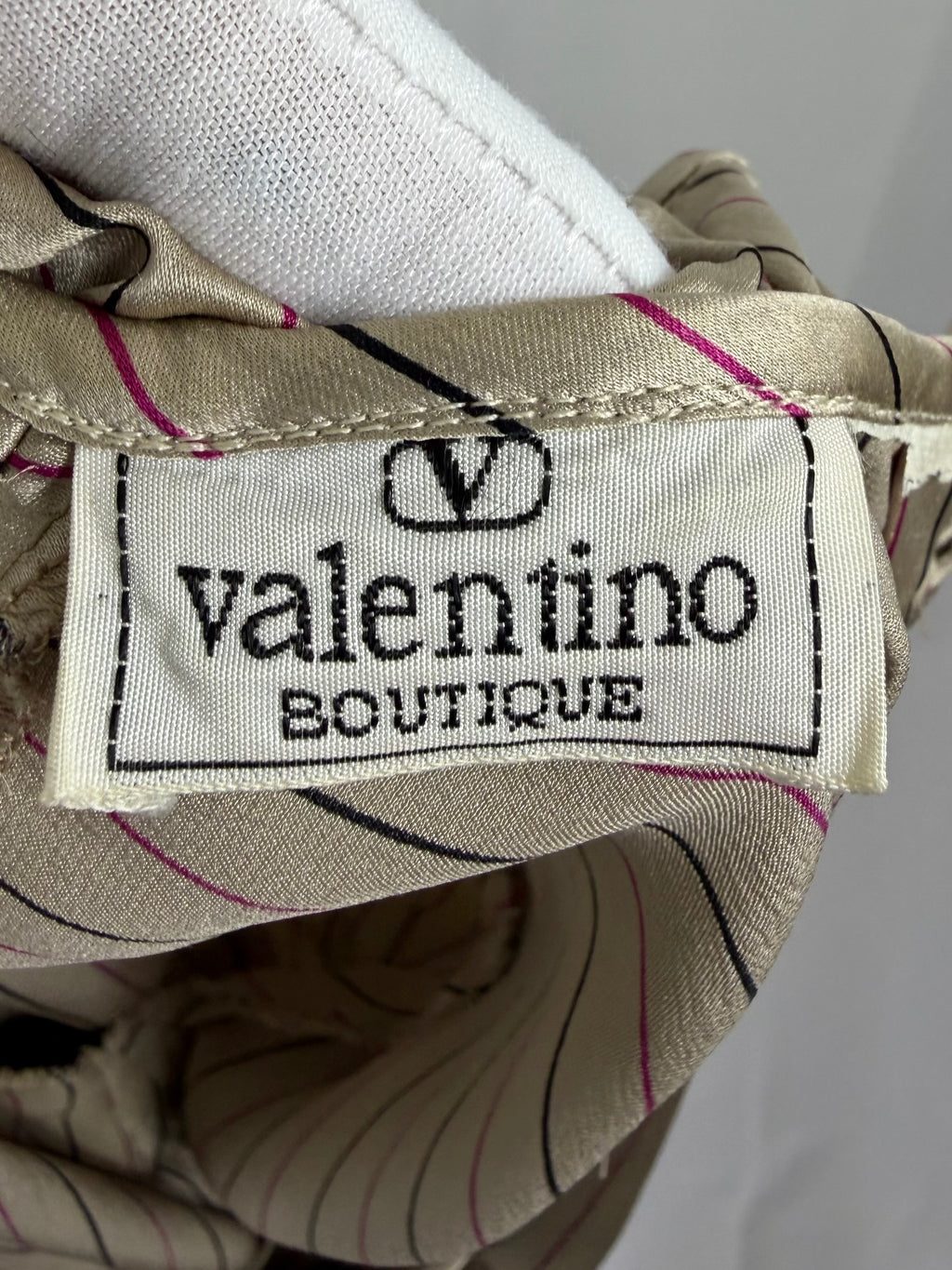 80's VALENTINO Striped Satin Blouse