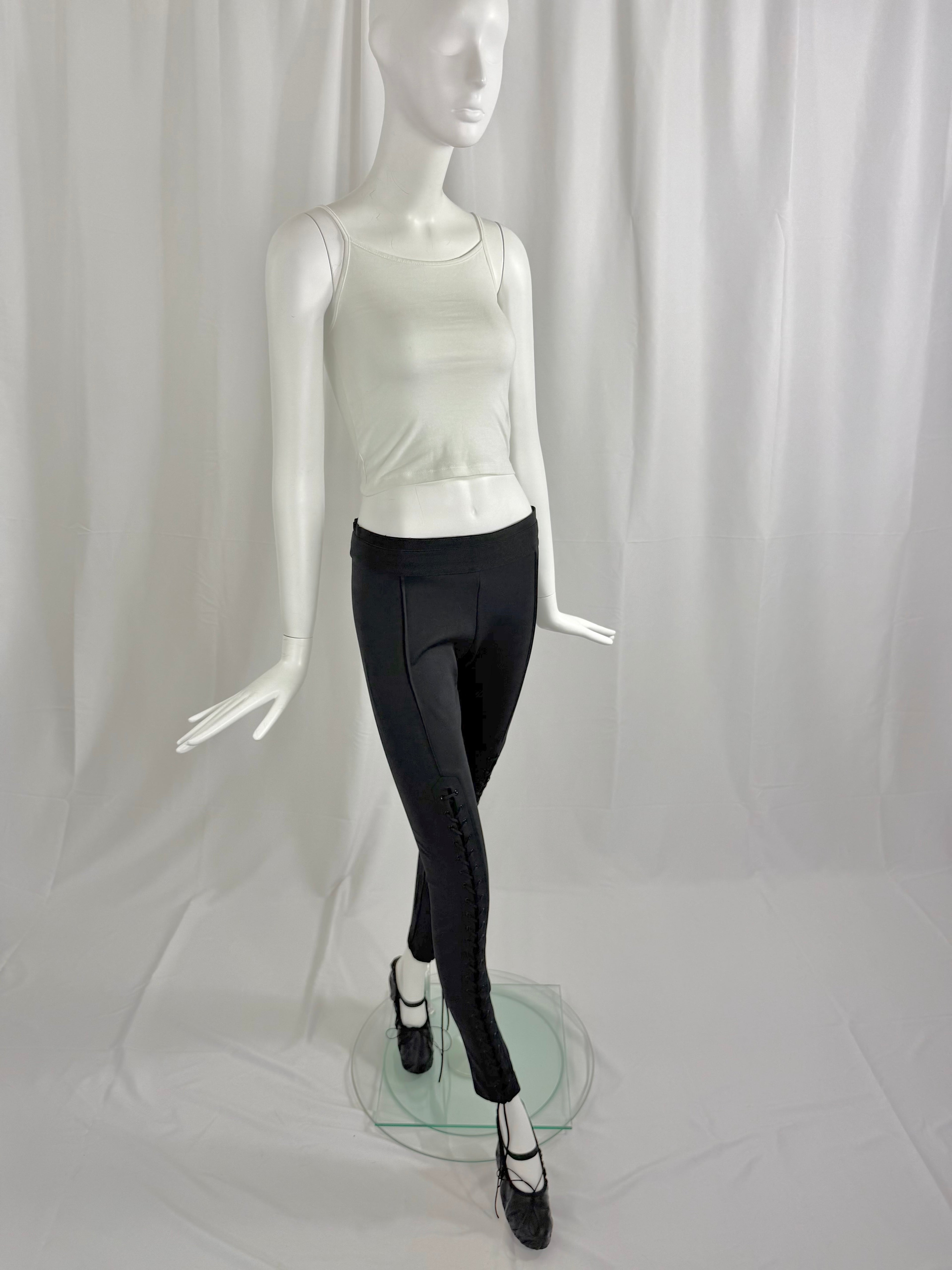 Y2K BCBG Black Lace Up Low Rise Pants